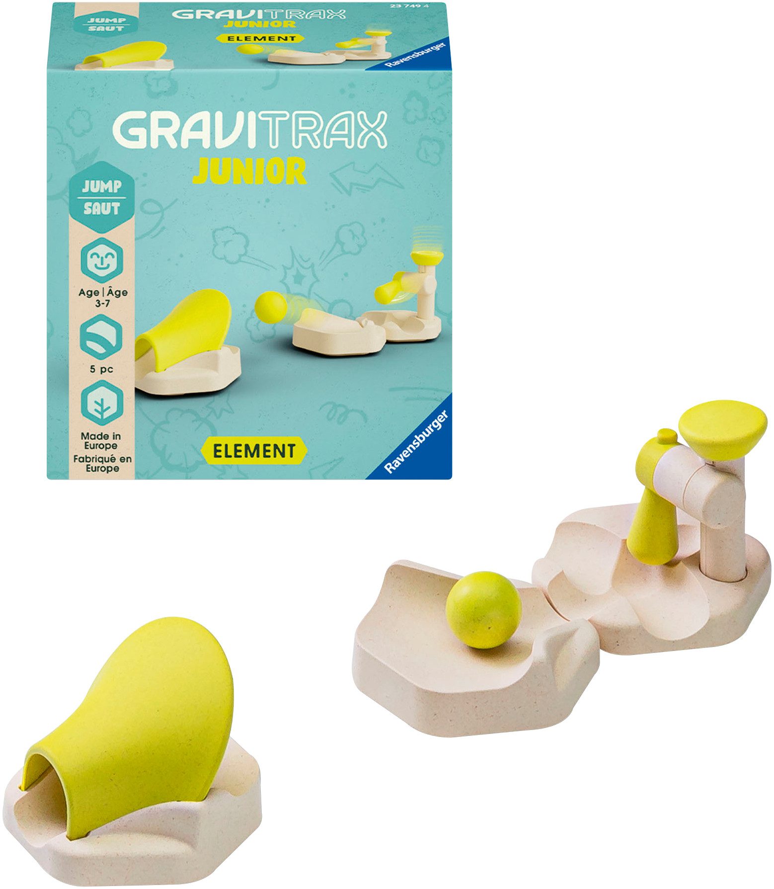 Ravensburger Kugelbahn-Bausatz GraviTrax Junior My Jump Element, Made in Europe