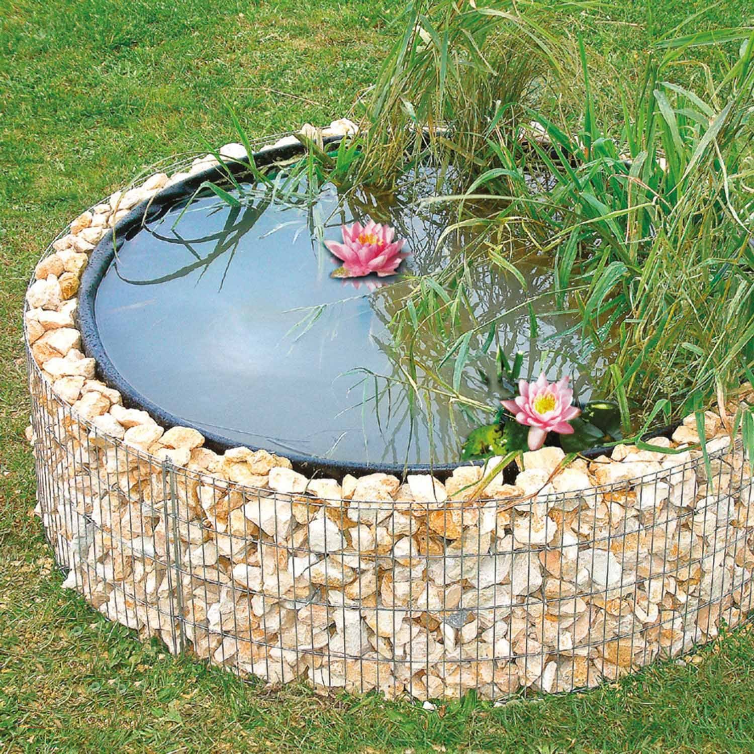 Bellissa Hochteich bellissa 95577 Hochteich rund Ø 146/126 cm Gartenteich Gabione