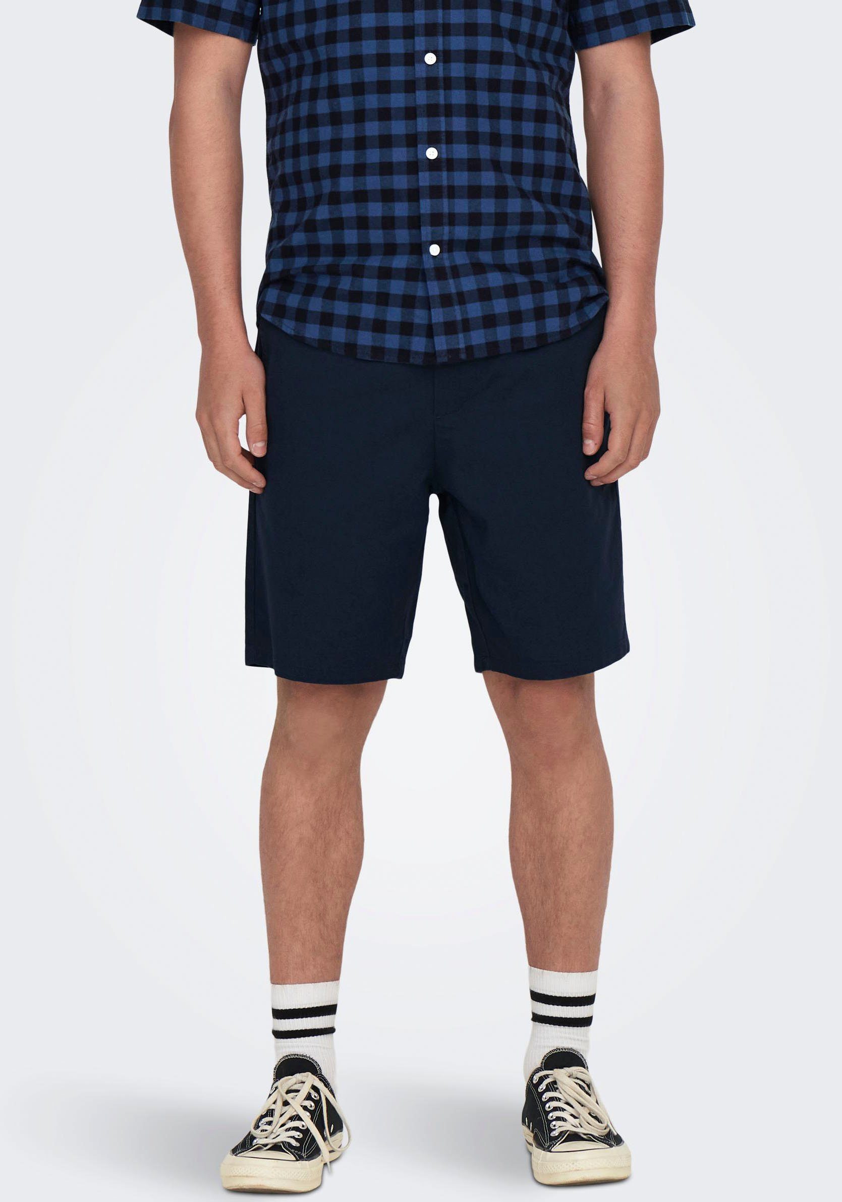 ONLY & SONS Shorts ONSLINUS 0007 COT LIN SHORTS NOOS Baumwolle mit Leinen, normal geschnitten
