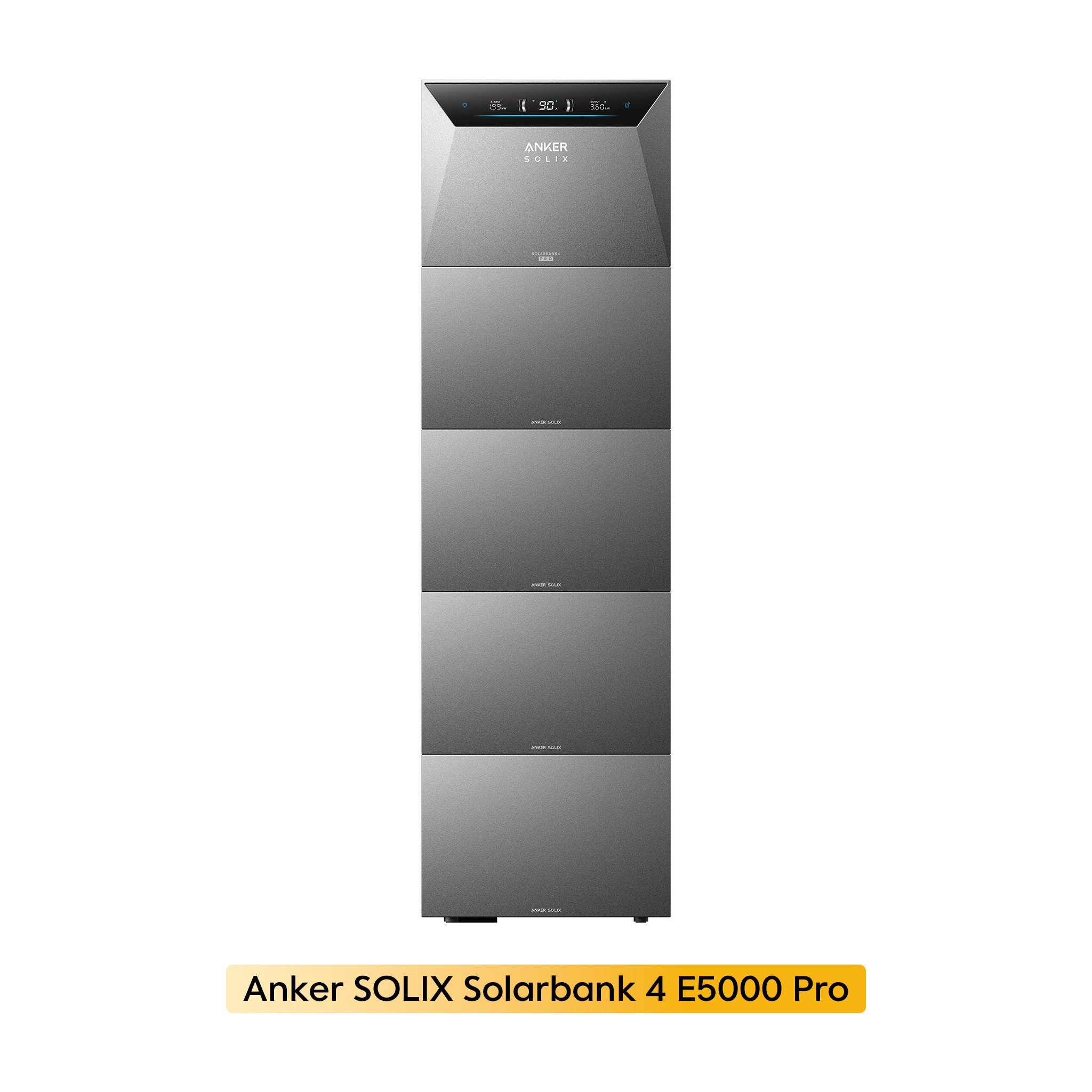Anker Balkonkraftwerk Anker SOLIX Solarbank 4 E5000 Pro 5kWh All-in-One Stromspeicher, 2500 W, (2500 W PV-Speicher, mit Notstromfunktion, erweiterbar bis 30kWh), für Balkonkraftwerk und Photovoltaik