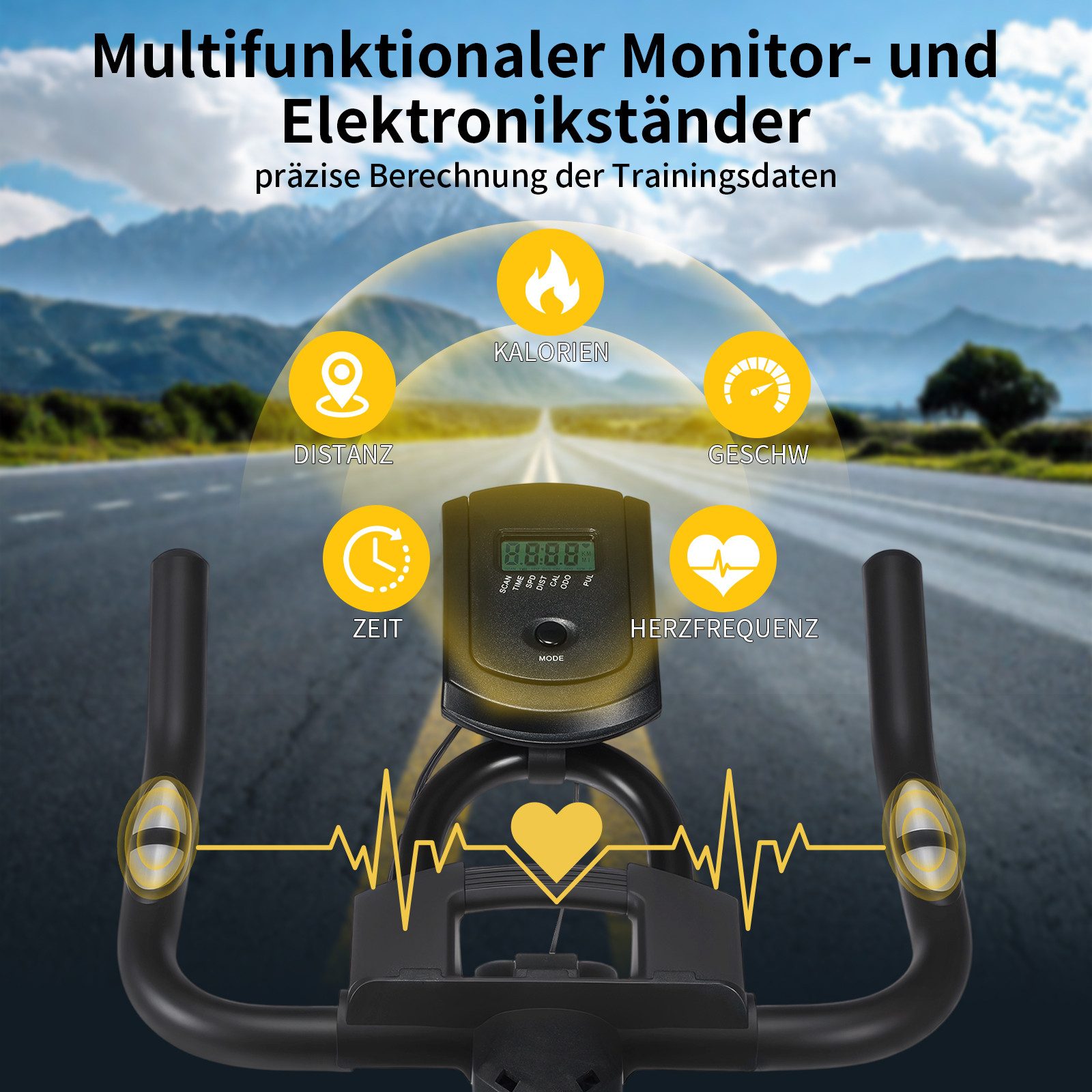 kehot Heimtrainer 3in1 Heimtrainer Fahrrad 150kg, 6kg Schwungrad leise (Stufenlose Widerstandsregelung für intensives Training, Klappbar & platzsparend, ideal für Zuhause und Büro), Mit Puls sensor, LCD Monitor und App kompatibel