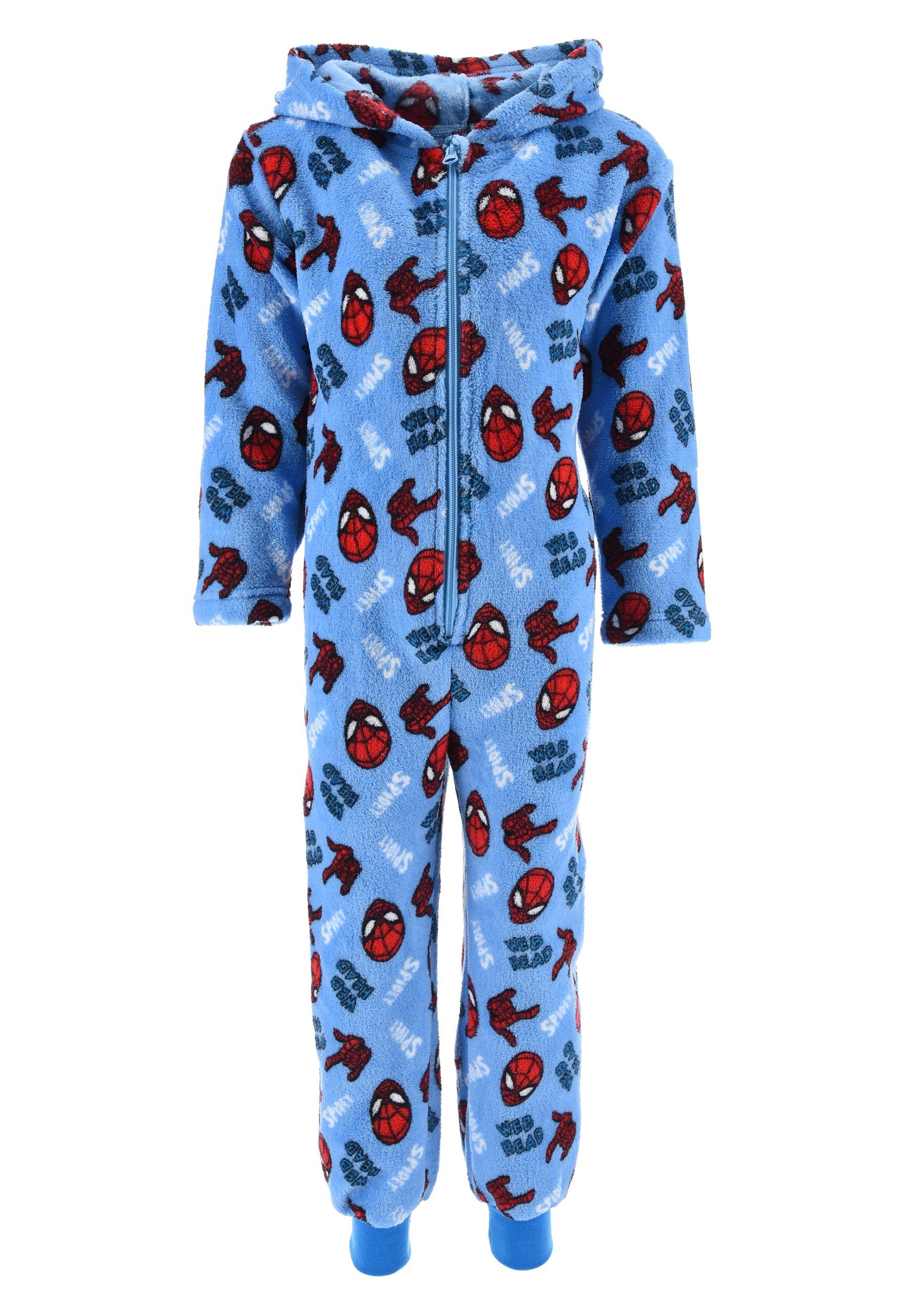 Spiderman Schlafanzug Schlaf Overall Pyjama langarm Schlafanzug Blau