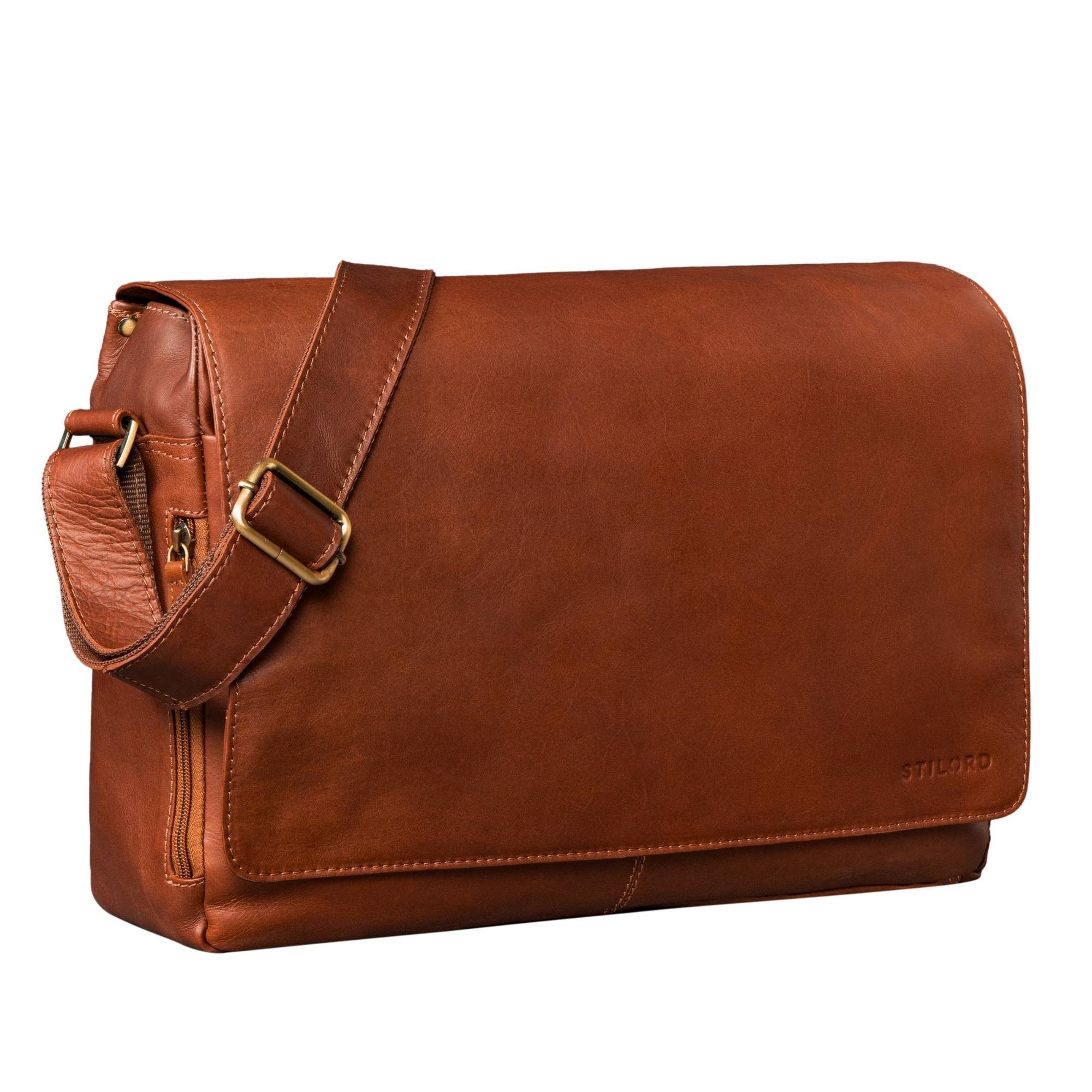 Laptoptasche "Reinhold" Vintage Messenger Bag Herren Leder für 15.6-16 Zoll Laptop