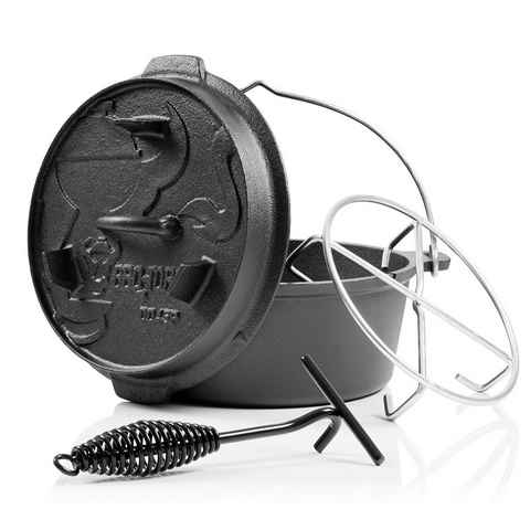 BBQ-Toro Grilltopf Dutch Oven DO45PX, 4,2 L Premium Gusseisen Kochtopf, Gusstopf, Gusseisen (4-tlg)