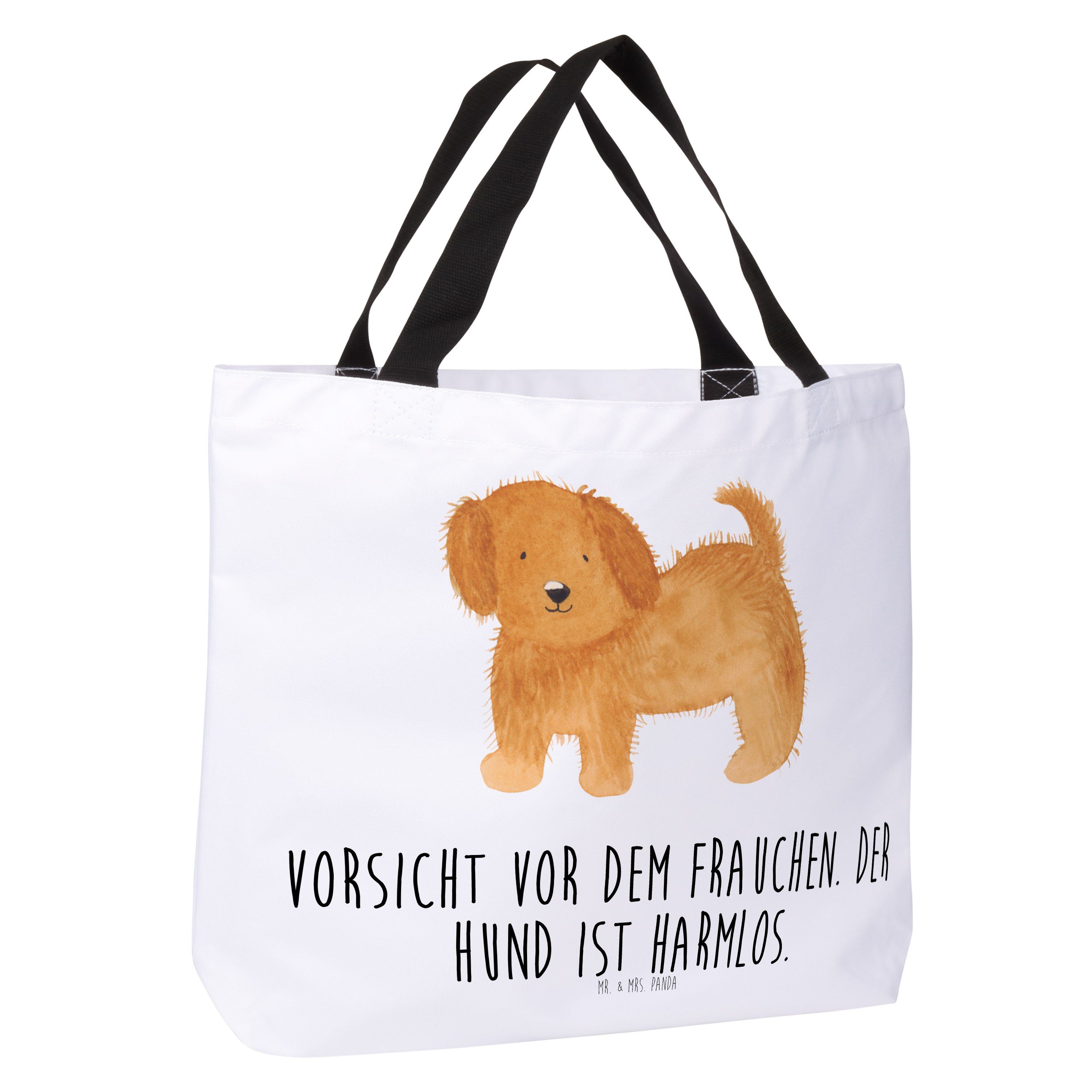 Mr. & Mrs. Frauchen, Shopper, H Hund Weiß - Shopper - (1-tlg) Geschenk, flauschig Panda Tierliebhaber