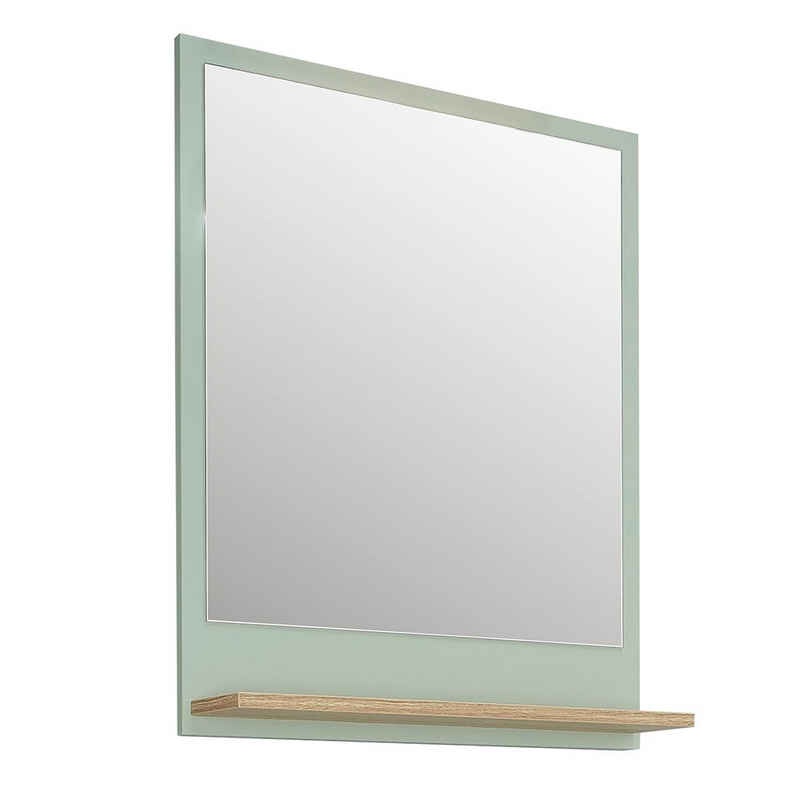 Lomadox Зеркало для ванной комнаты NANNING-66, Badezimmer Зеркало in Salbei Nb. mit Riviera Eiche Nb. 60/74,5/15,5 cm