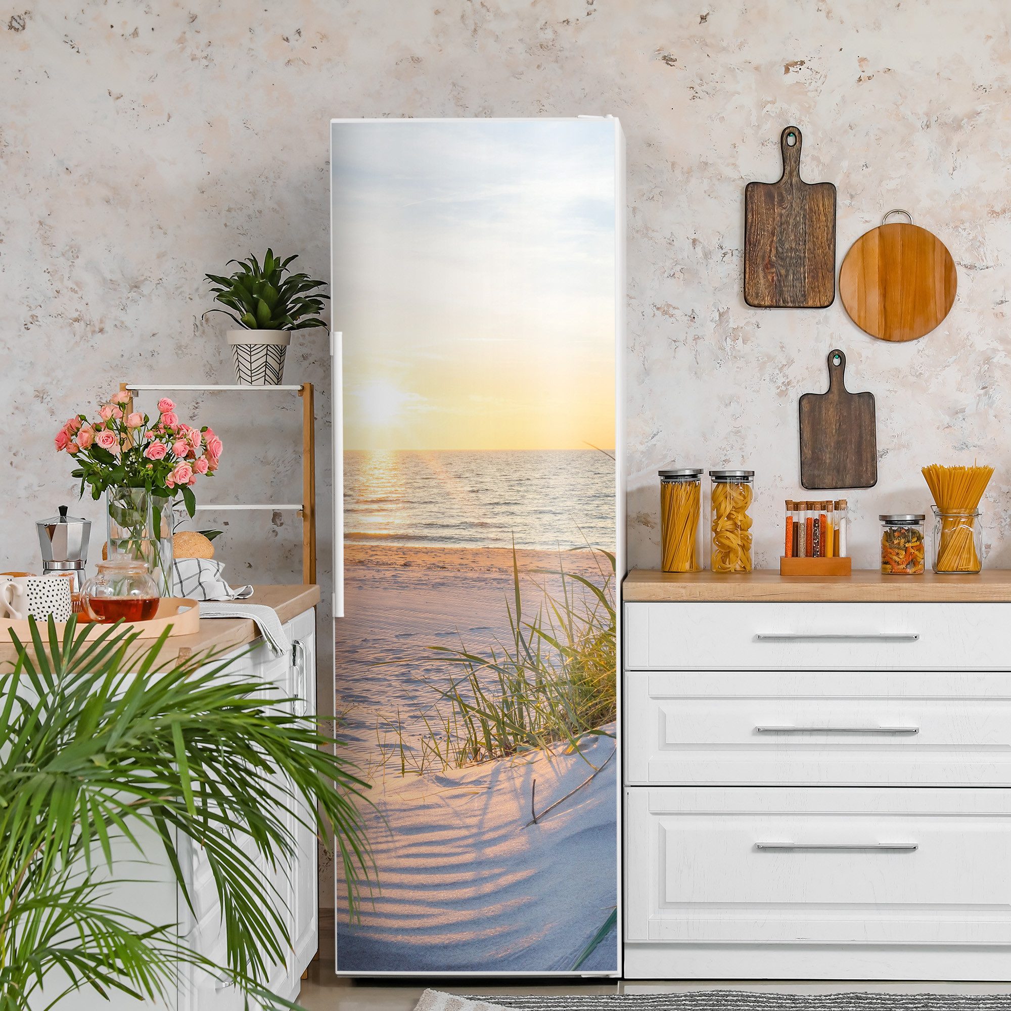 DEQORI Magnetfolie 'Abendsonne an der Ostsee', Kühlschrank Magnetmatte magnetisch Magnetfolie Folie Schutz