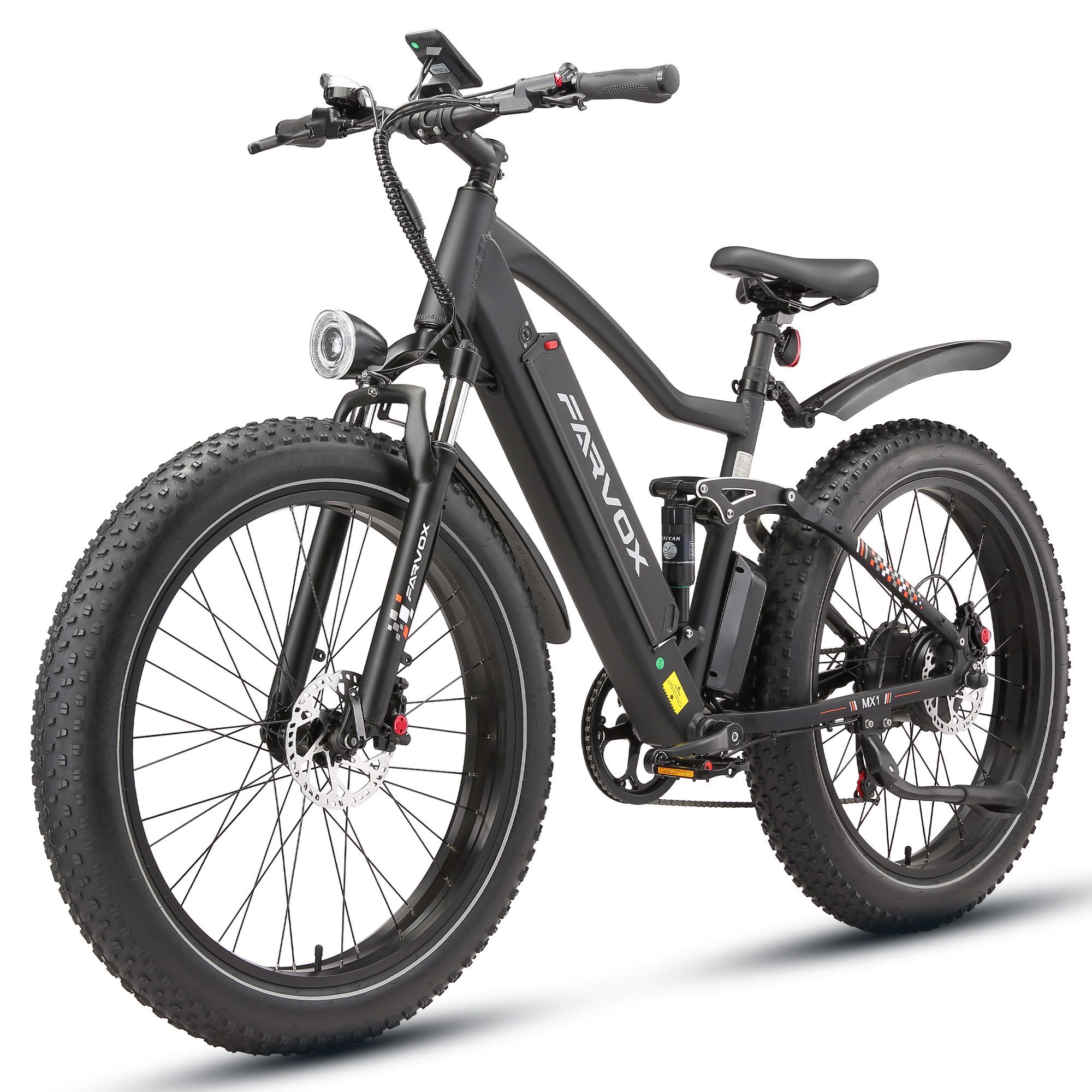 Vankel E-Bike Cityrad 26 Zoll Herren Damen E-Fatbike 250W 624Wh 100km Full-Suspension, Kettenschaltung, Heckmotor, 624 Wh, Cityrad 7 Gang Shimano,Scheibenbremsen E-bikes, Kettenschaltung