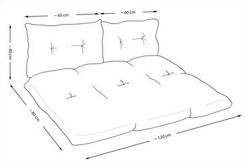 Amilian Stuhlkissen (Made in EU) Bankauflage, Gartenbankauflage, Rückenkissen, Pallettensitzkissen, Gartenkissen, Sitzauflage, Bankkissen für Gartenbank; Europaletten; Palettenkissen, Set: 80x120cm + 2 x 40x60cm, 3er Set