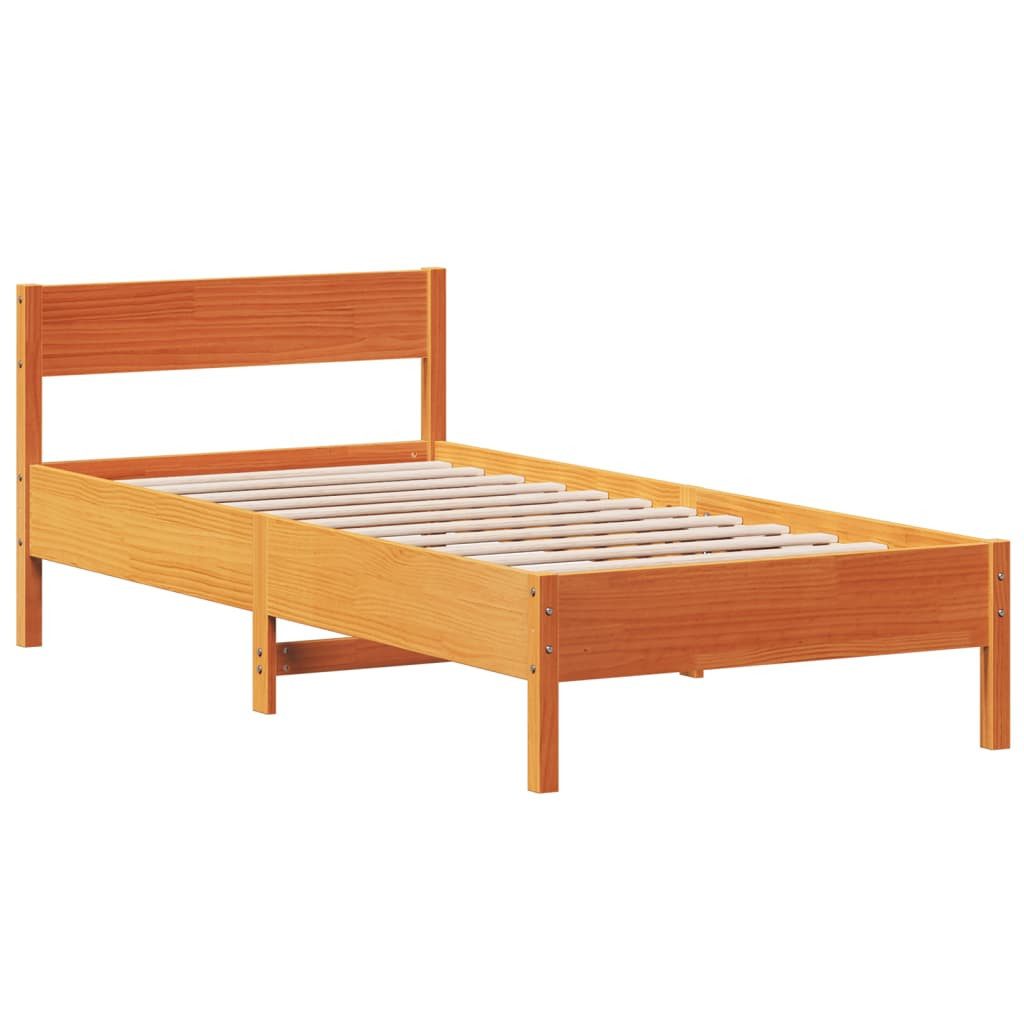 vidaXL Bett Massivholzbett ohne Matratze Wachsbraun günstig online kaufen