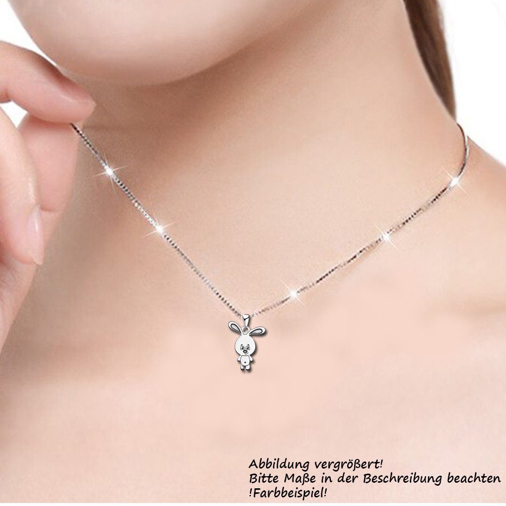 rosegold mit Hase echt Silber Mädchen Kette rotgold Sterling Anhänger Limana Junge 925 gold Halskette, Kinderschmuck