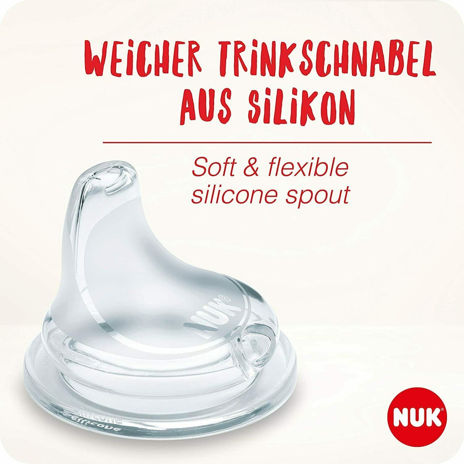 NUK blau Cup Trinklernbecher, hochwertiger Edelstahl, NUK Learner Monate 6-18 Babyflasche