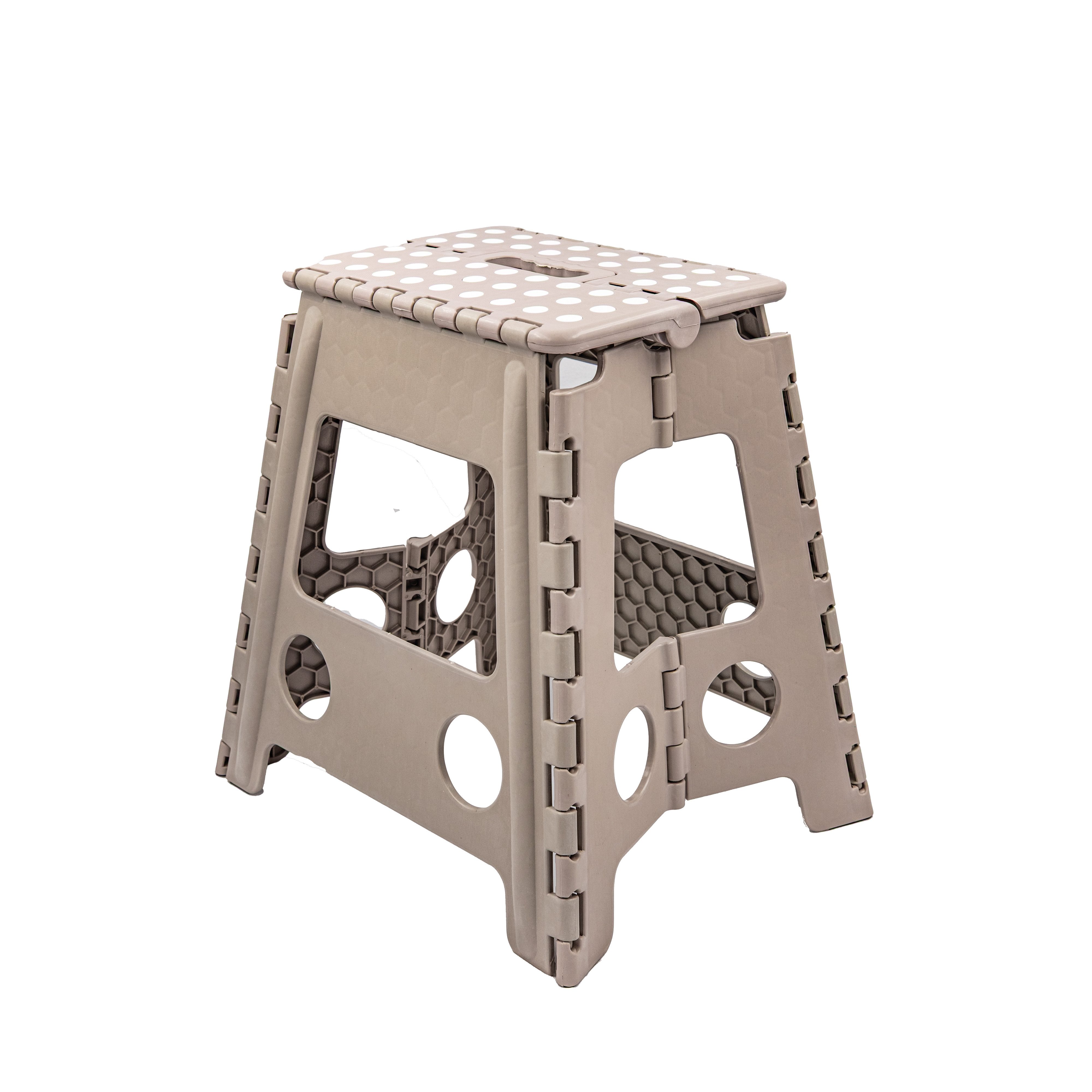 HH-Haushalt Klapptritt XL Klapphocker, Klapptritt, Tritthocker Caramel H 40cm bis 150KG