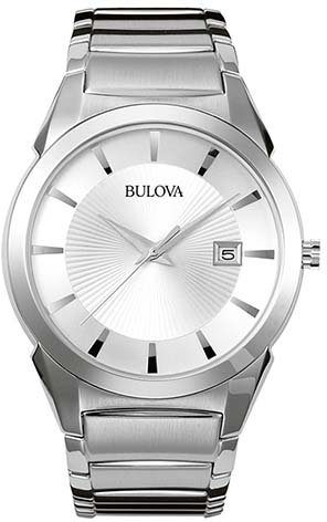 Bulova Quarzuhr 96B015, Armbanduhr, Herrenuhr, Damenuhr, Edelstahlarmband, Datum