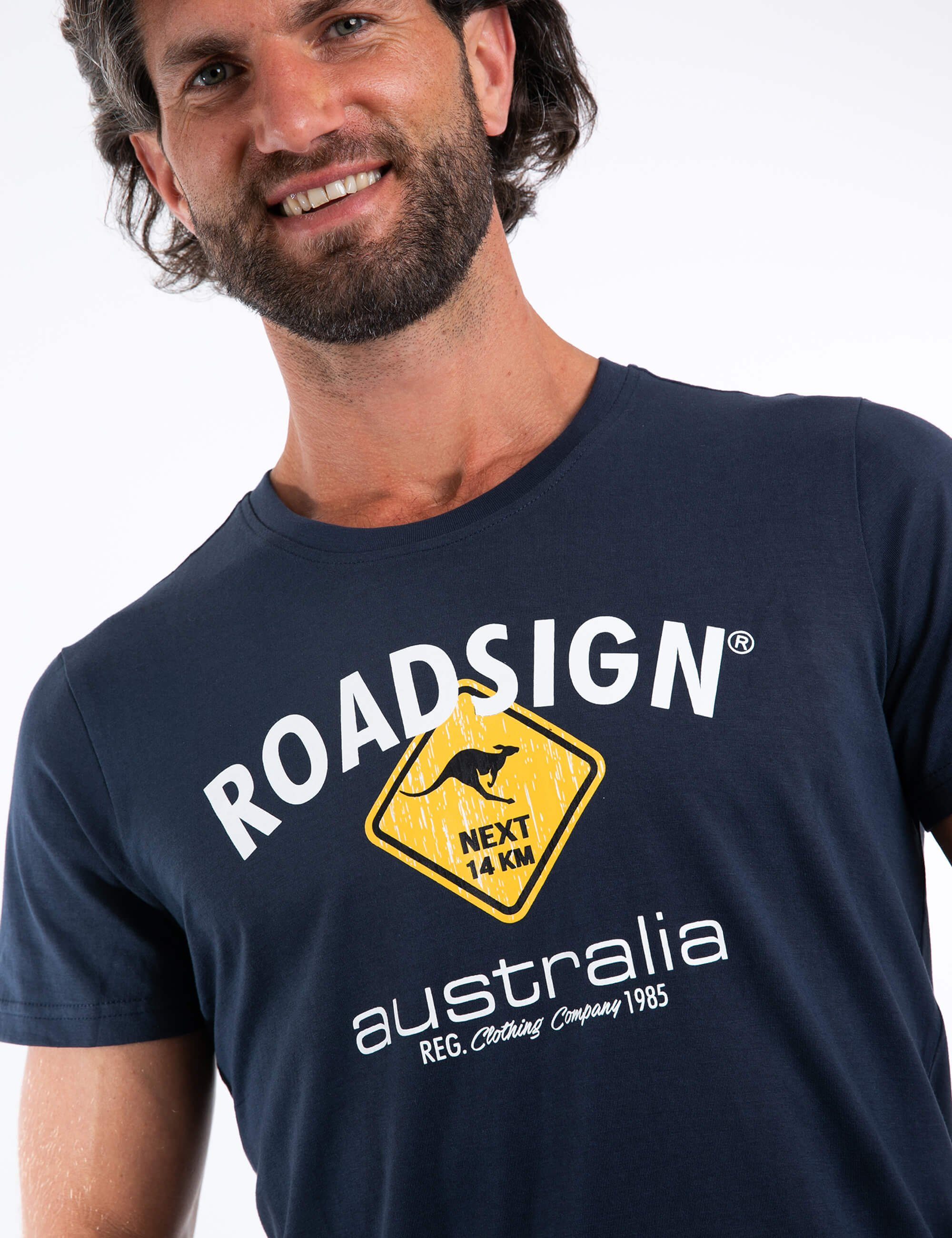 ROADSIGN australia T-Shirt Raute (1, 1-tlg., 1) mit Logo-Aufdruck und Rundhalsausschnitt, 100 % Baumwolle – Bild 3 von 5