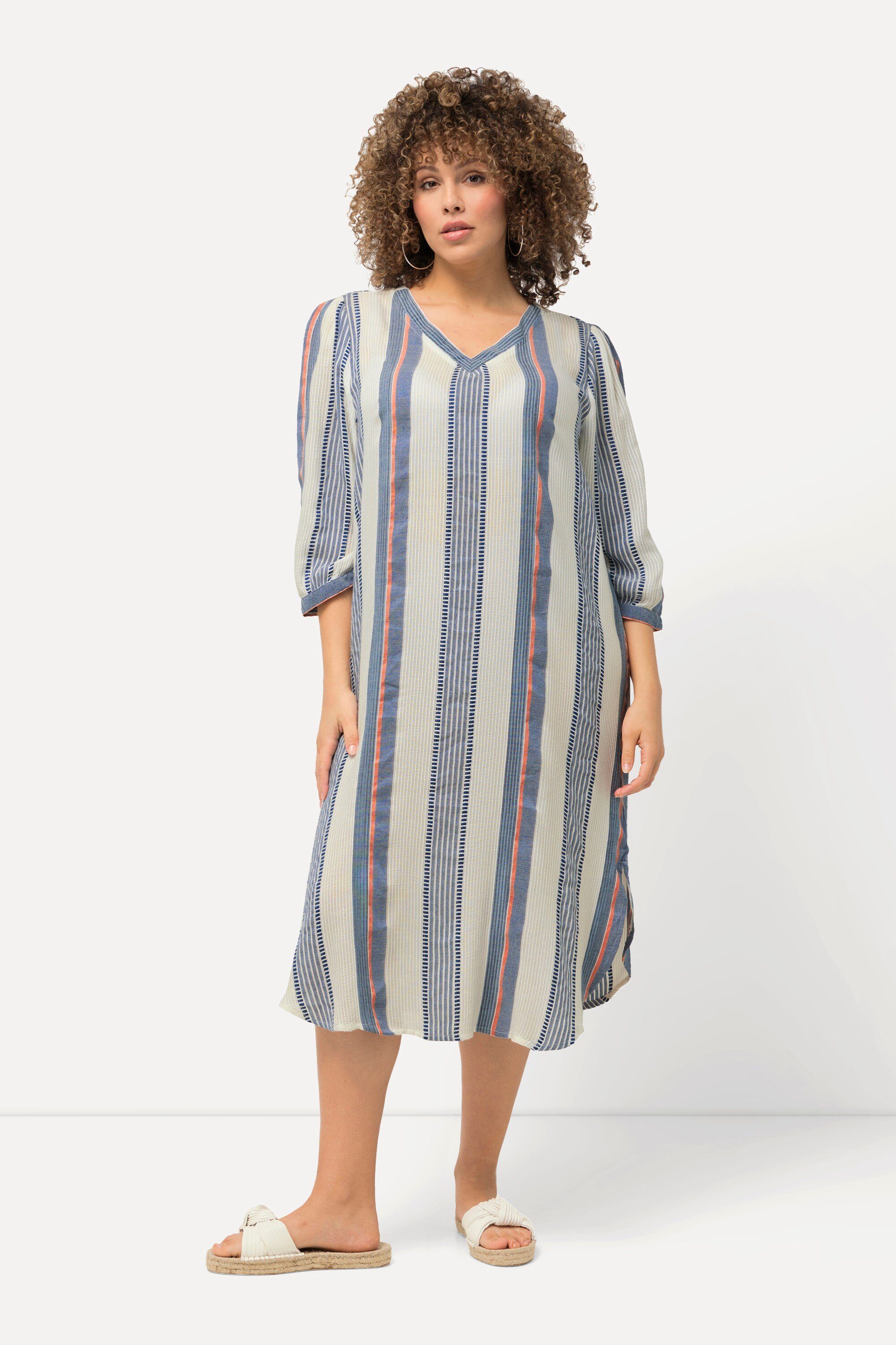 Ulla Popken Midikleid Kaftan Musterstreifen Oversized günstig online kaufen