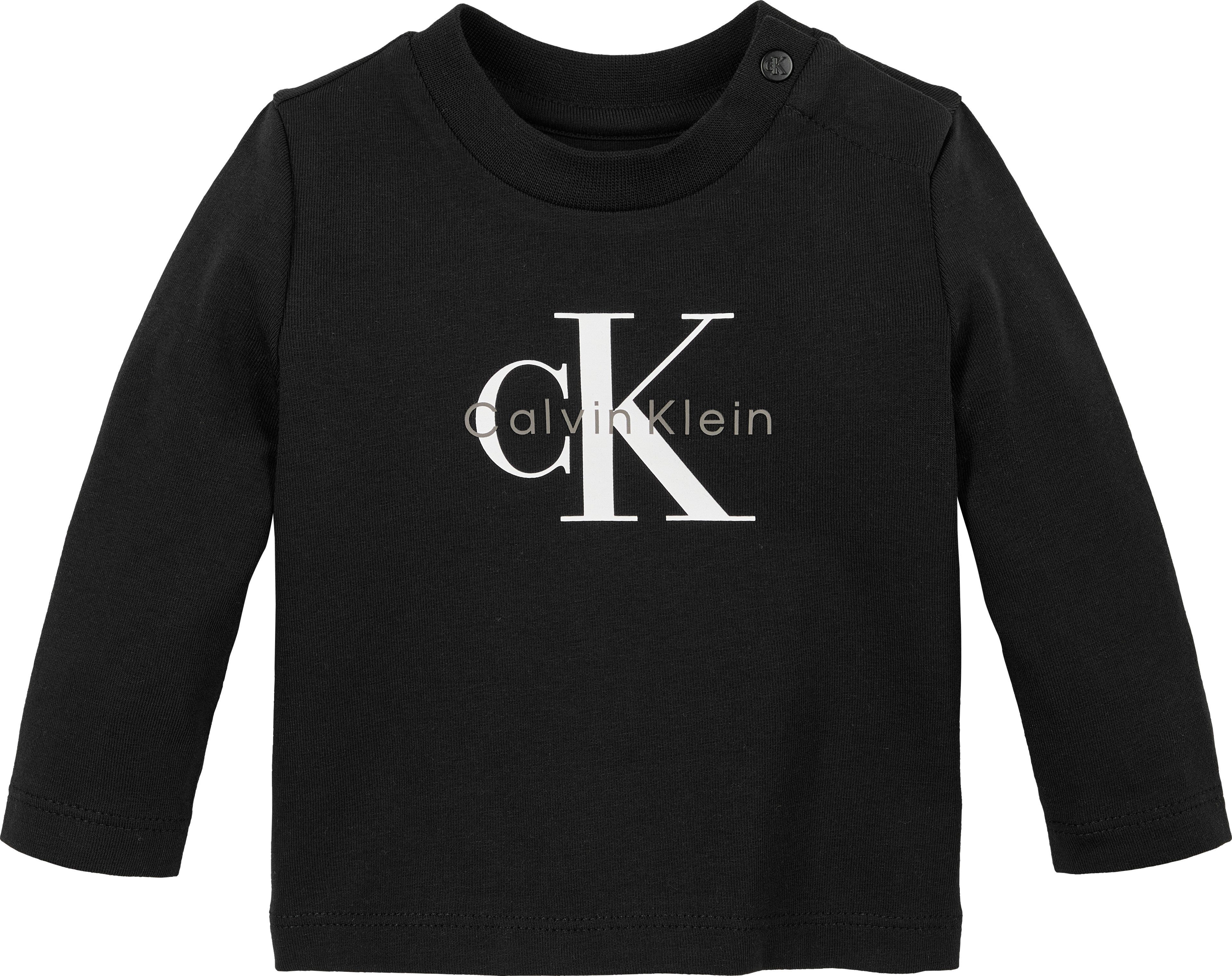Calvin Klein Jeans Langarmshirt für Babys bis 2 Jahre, Logo-Druck