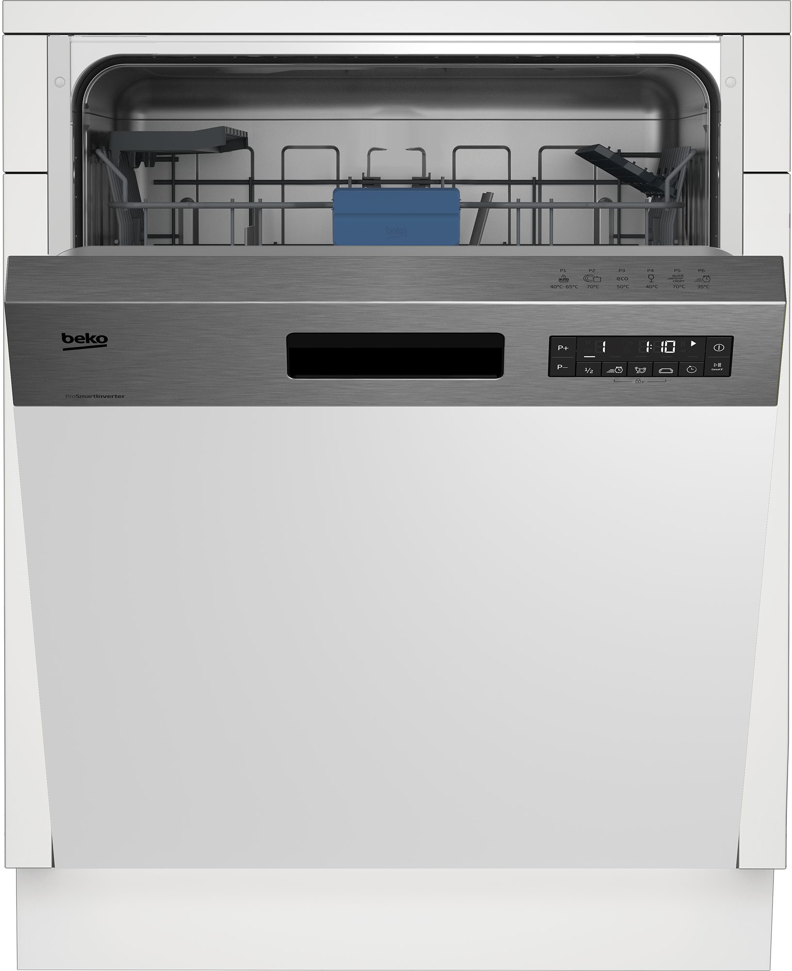 BEKO teilintegrierbarer Geschirrspüler BDSN36451X, 9,5 l, 14 Maßgedecke