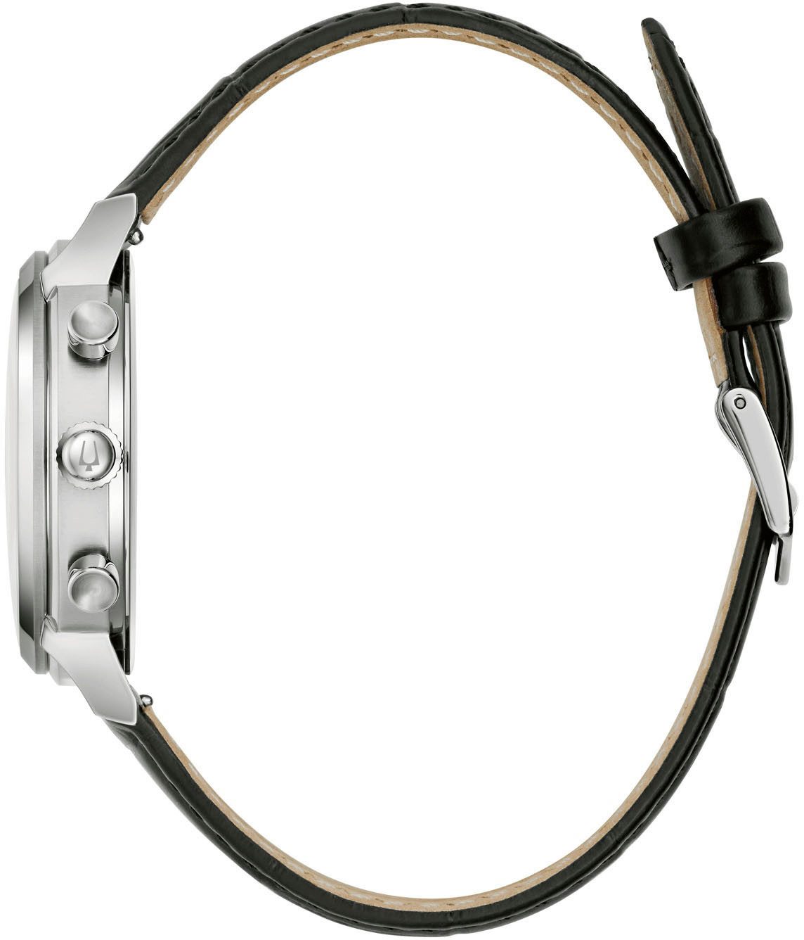 Bulova Chronograph 96B457, Quarzuhr, Armbanduhr, Herrenuhr, Lederarmband, analog, Tag