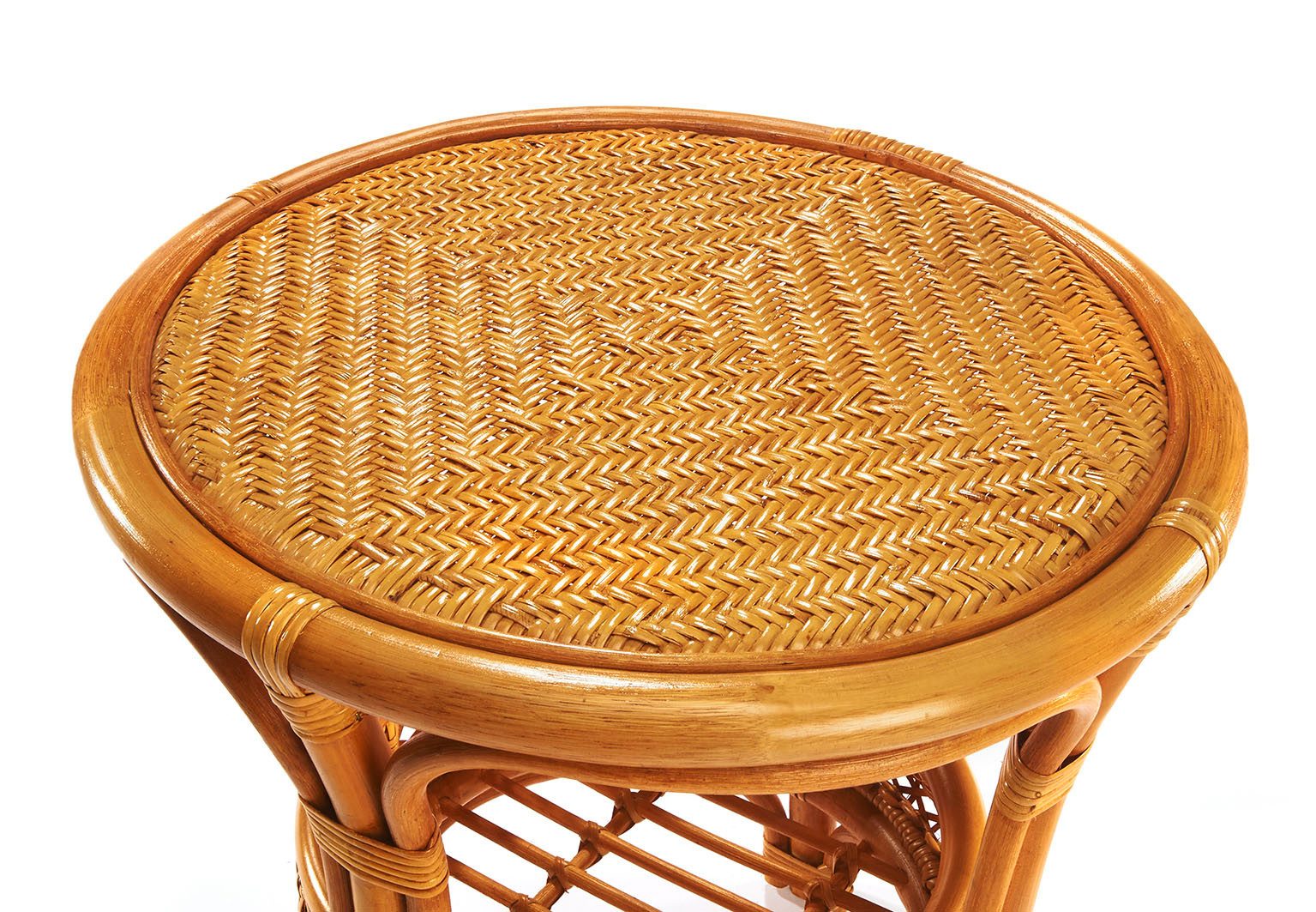 Kobolo Beistelltisch Tisch Ablagetisch NIMES aus Rattan (mit Ablagekorb, 1-St., 1 Tisch) – Bild 4 von 5