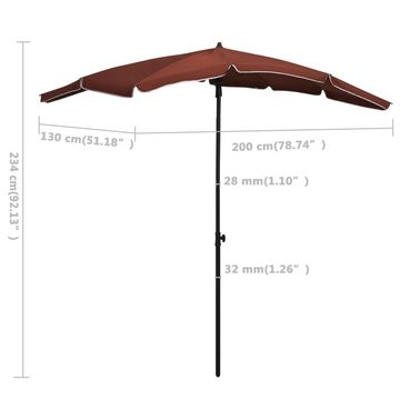 vidaXL Balkonsichtschutz Sonnenschirm mit Mast 200x130 cm Terracotta-Rot