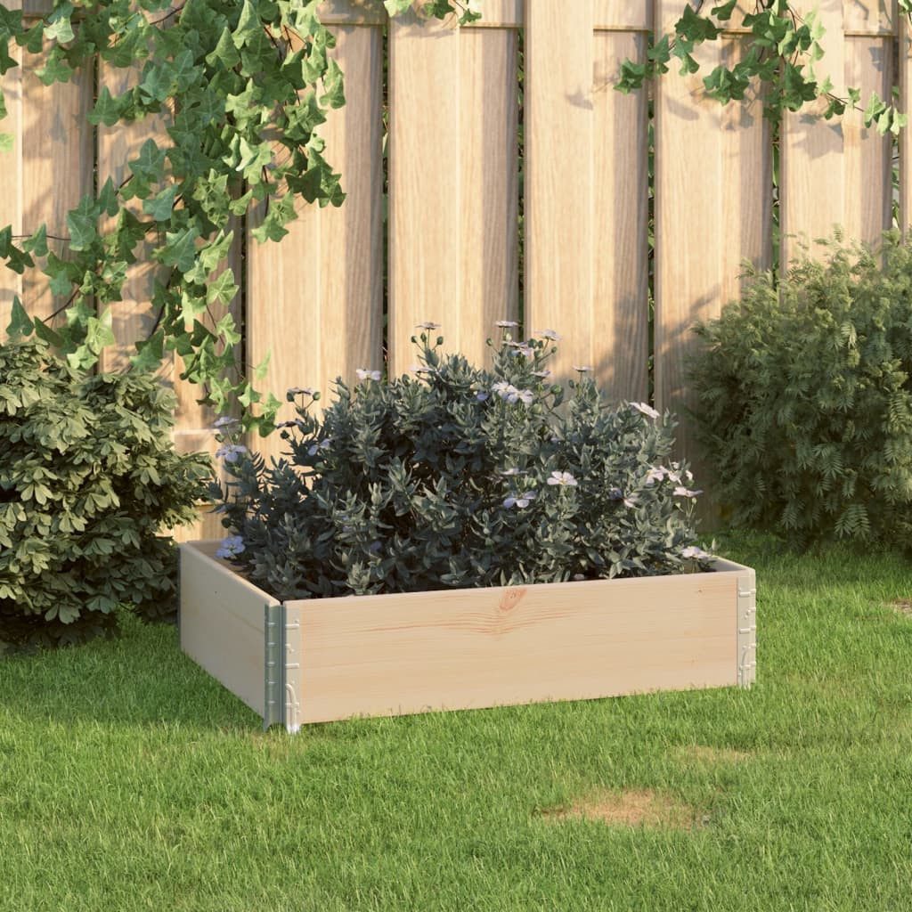 furnicato Hochbeet Stapelbares aus massivem Kiefernholz 60x80x19 cm natur, Wetterfestes Gemüsebeet mit klappbaren Ecken für den Balkon