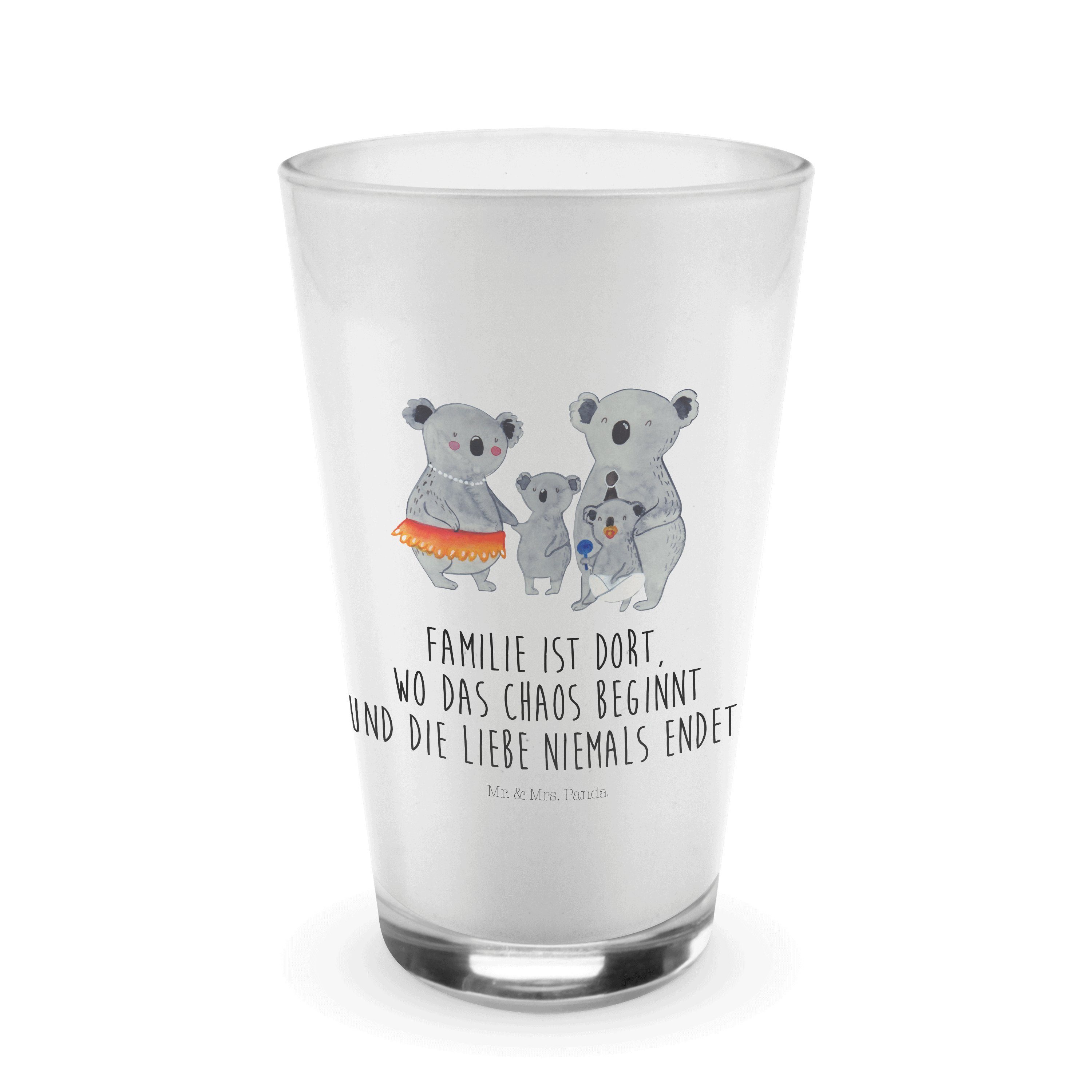 Mr. & Mrs. Panda Glas Koala Familie - Transparent - Geschenk, Glas, Cappuccino Glas, Mama, Premium Glas