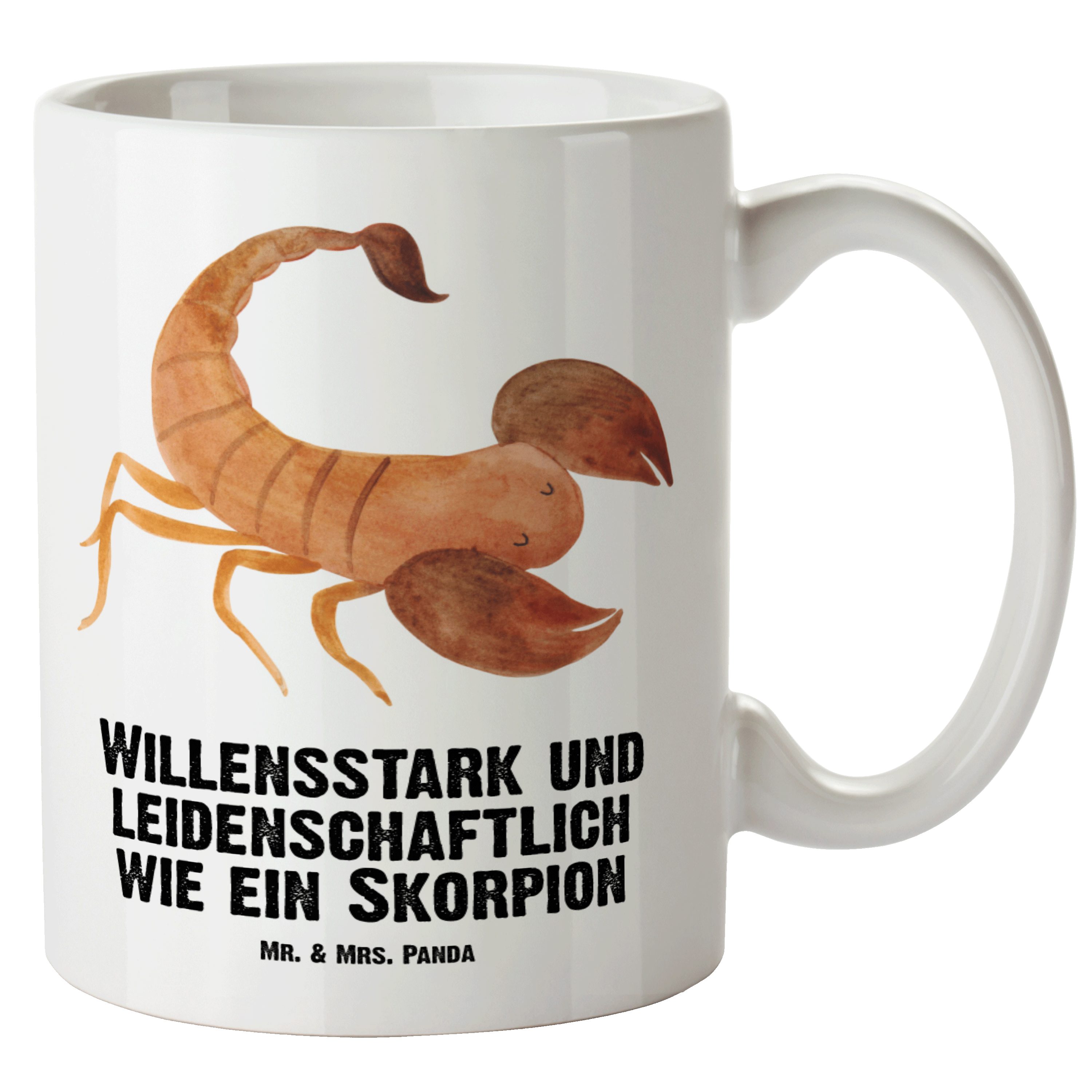 Mrs. - Weiß XL Geschenk Novemb, & Panda Geschenk, Sternzeichen Teetasse, Mr. Tasse - Keramik Skorpion Tasse XL