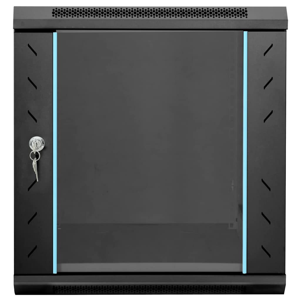 vidaXL Netzwerkschrank mit Speicher Schwarz 53 x 60 x 60 cm Stahl Netzwerk-Adapter