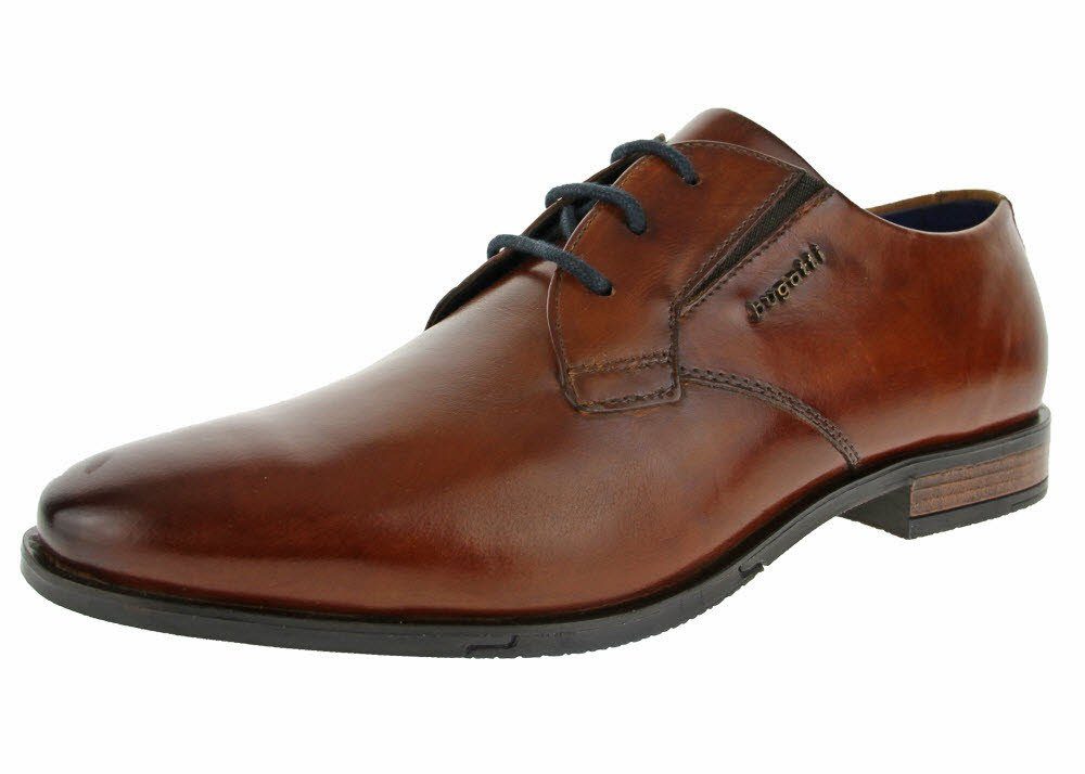 Chaussures Bugatti Gapo Classic – Lacets, Style Derby Marron – Coupe Large Et Finition Main