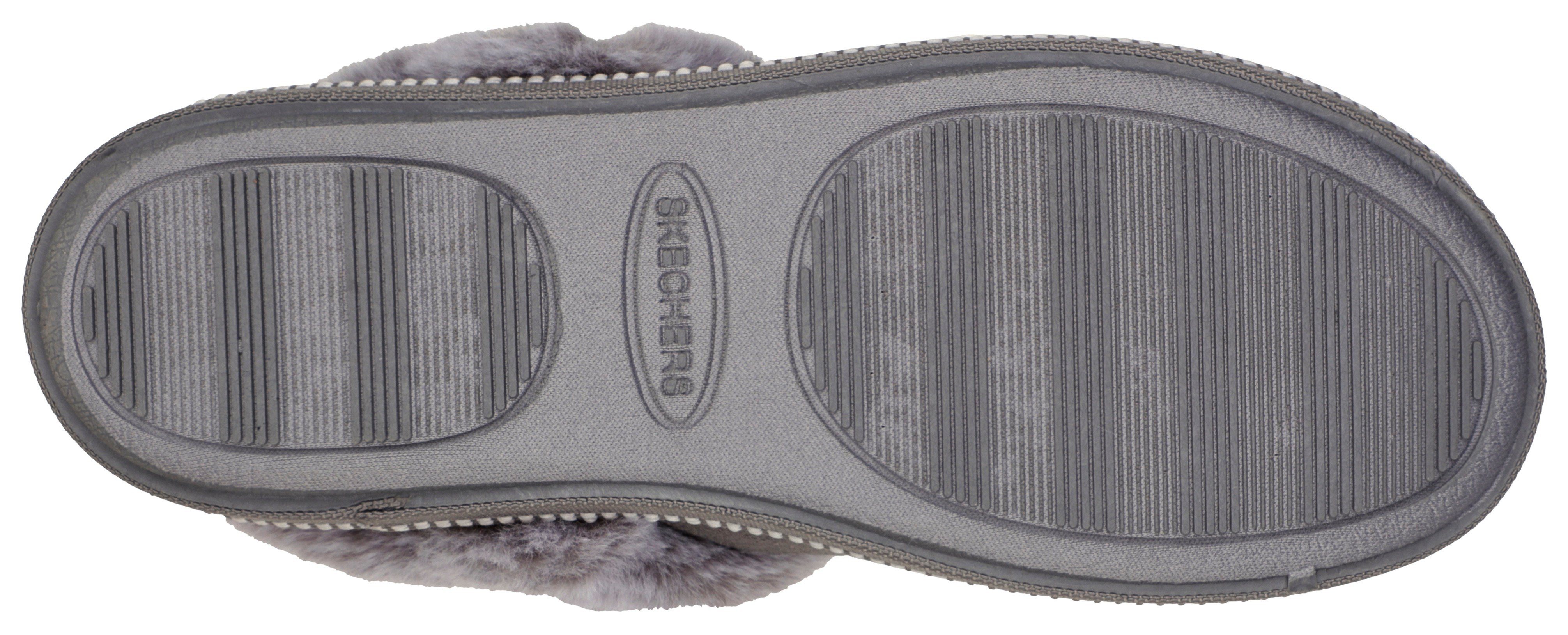 mit Pantoffel CAMPFIRE FRESH TOAST Skechers Fellimitat-Kragen grau COZY