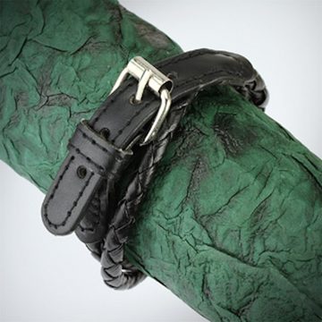 BUNGSA Armband Armband geflochten schwarz aus Kunstleder Unisex (1 Armband, 1-tlg), Bracelet Armschmuck
