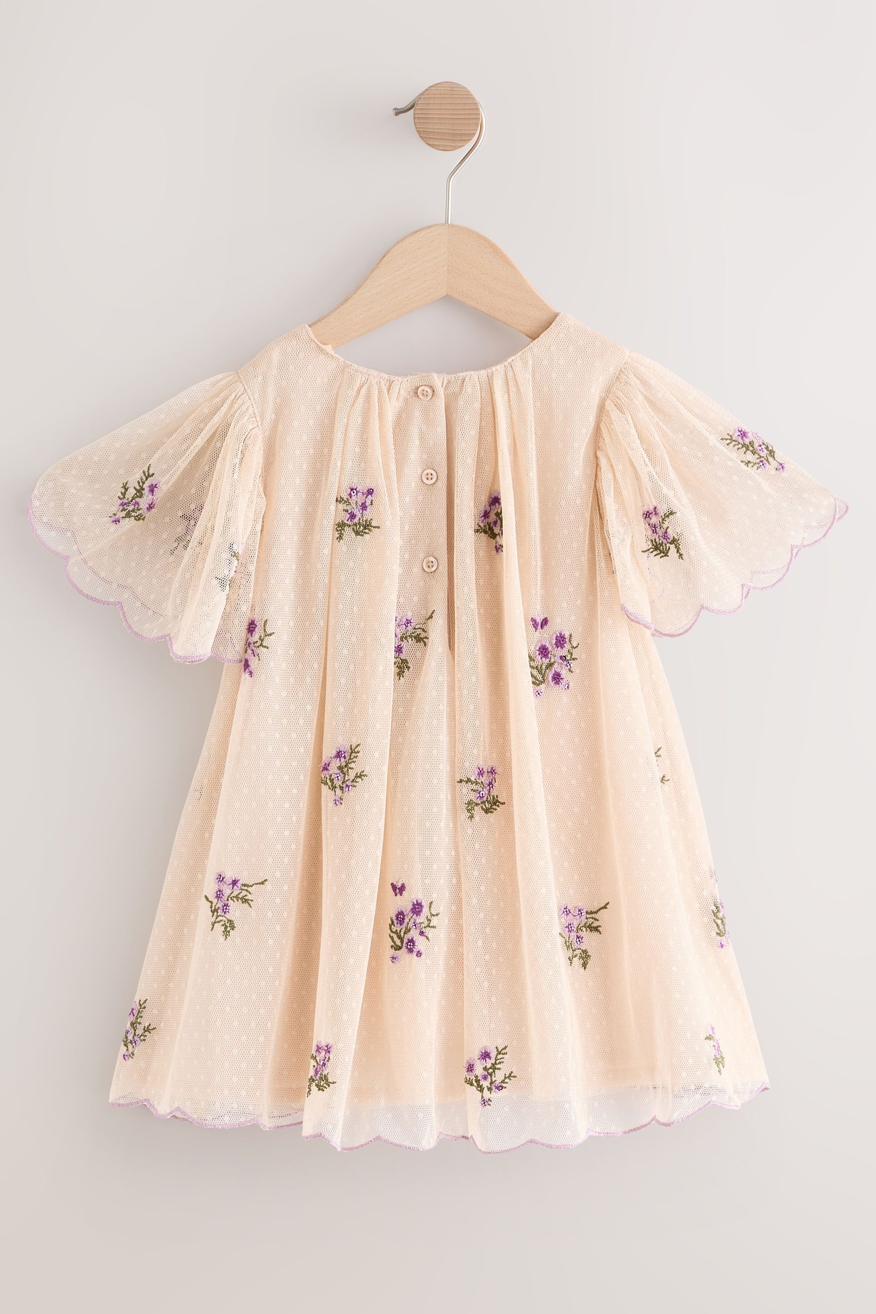 Next Partykleid Kurzärmeliges Mesh-Kleid mit Verzierung günstig online kaufen