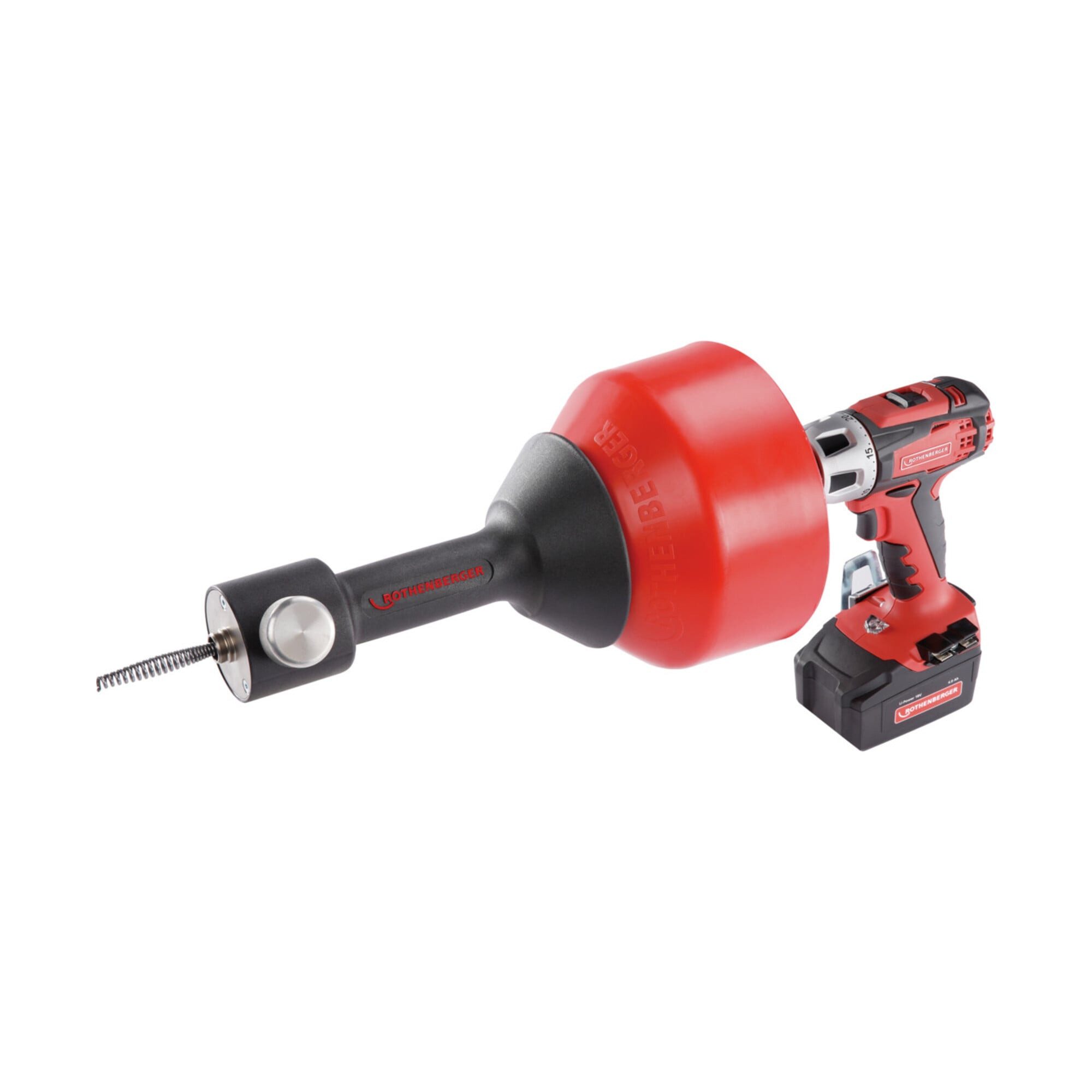 Rothenberger Rohrreinigungsmaschine Rothenberger ROSPIMATIC Cordless Set mit Zusatzspirale