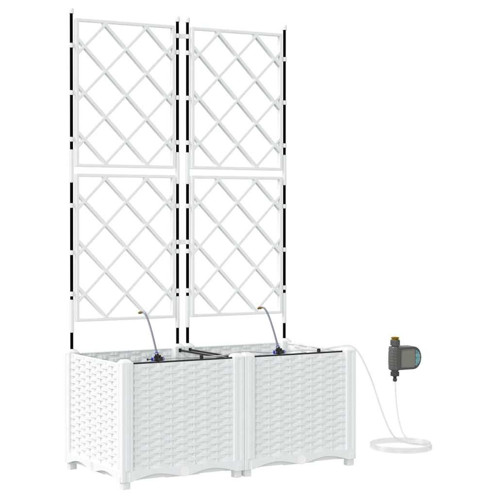 vidaXL Blumentopf Gartenpflanzer Weiß 80 x 40 x 142 cm Stahl