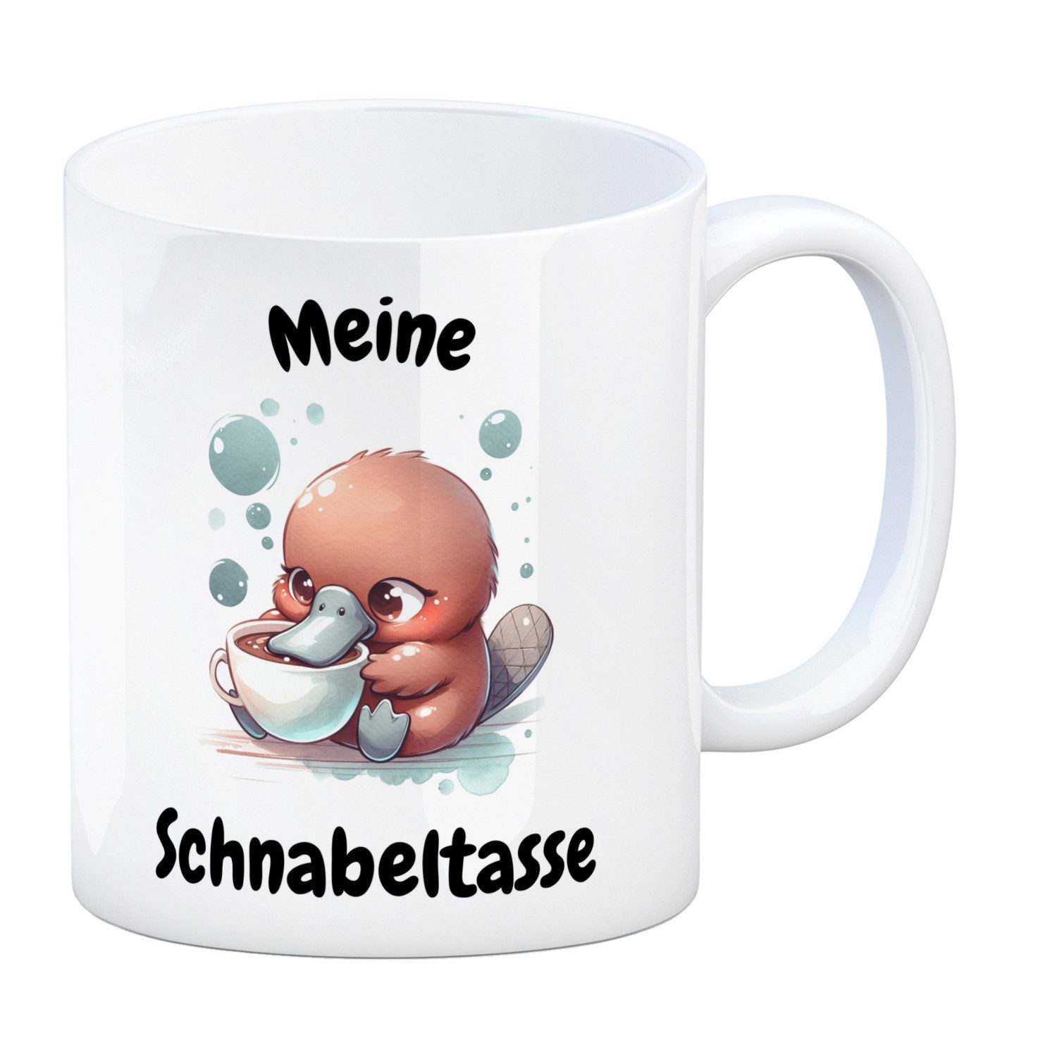 Tasse Schnabeltasse Schnabeltier Kaffeebecher mit Spruch Meine Schnabeltasse