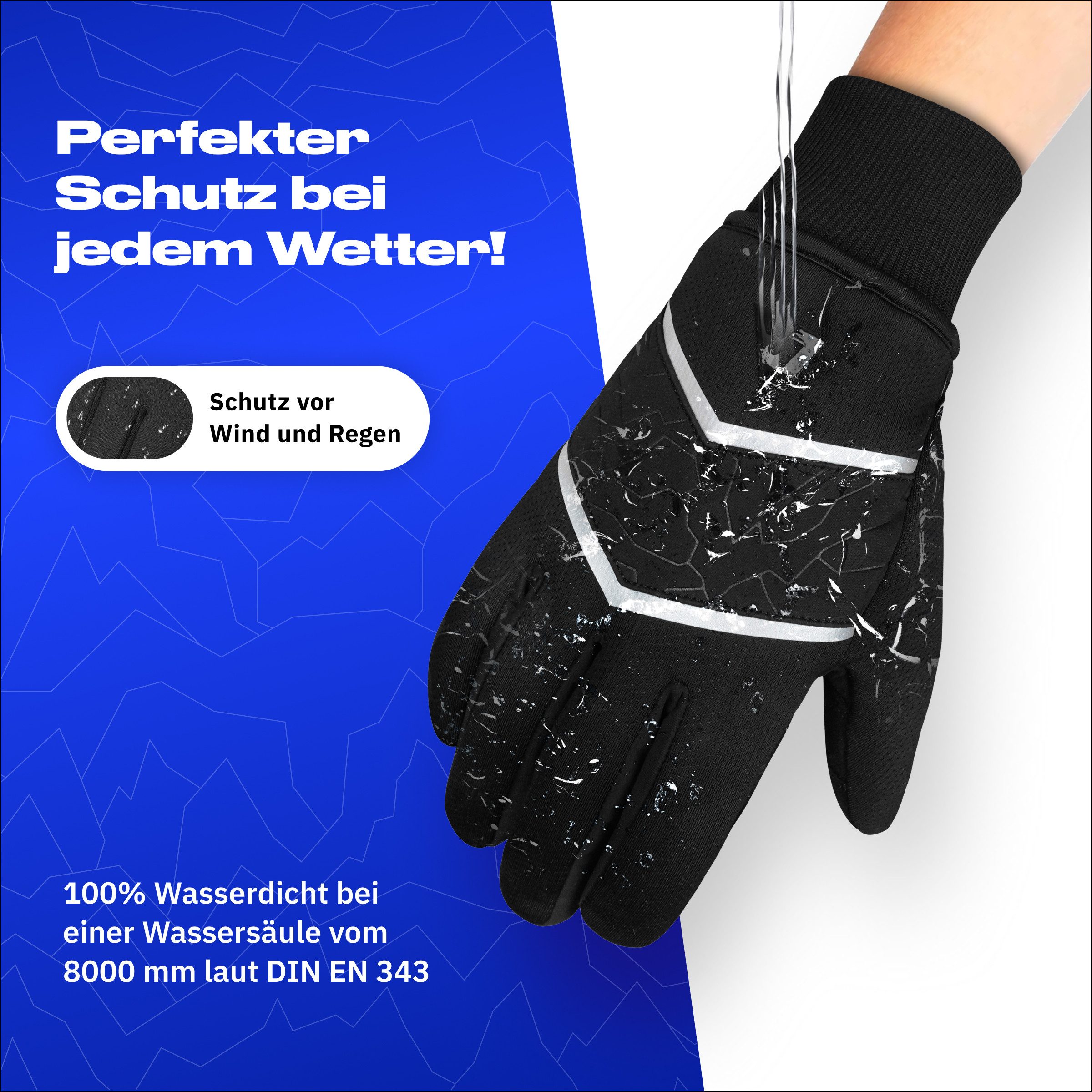 Alpensattel Fahrradhandschuhe PolarTherm Winter Handschuhe (Handschuhset, 1-St., Thermofleece und Touchfunktion) warm, wasserdicht & touchscreenfähig