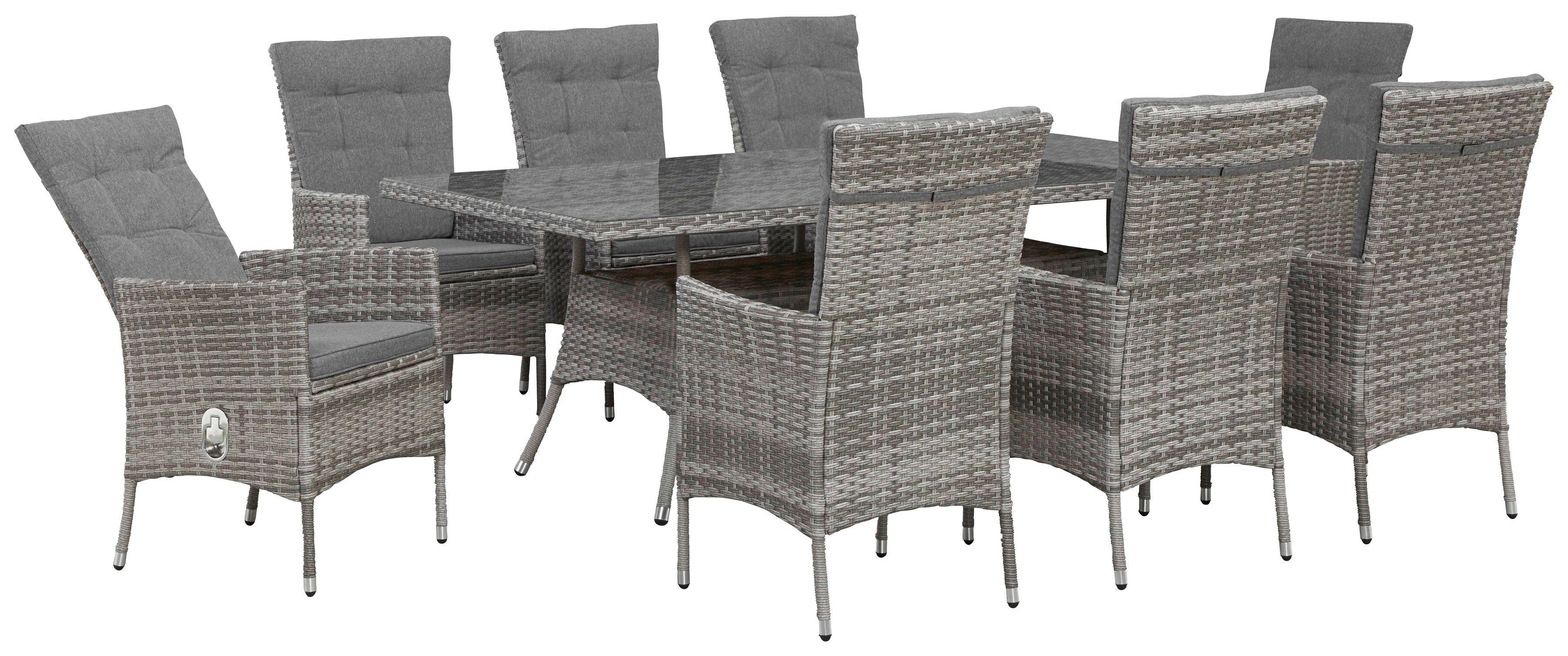 200x100 Garten-Essgruppe Belluno, Sessel, Polyrattan (17-tlg), Tisch cm, KONIFERA 8