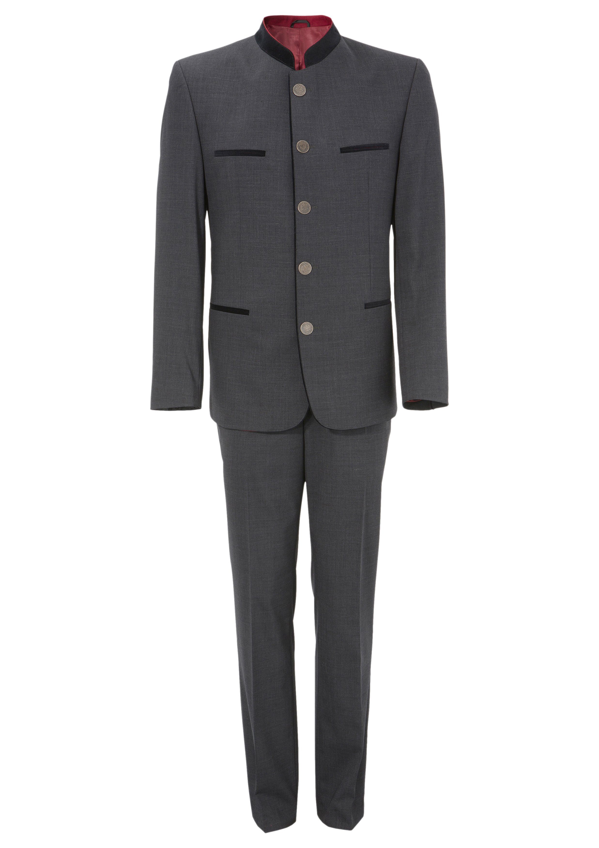 Murk Anzug (Set) Herren, mit Stehkragen und Paspeltaschen in Samtoptik  online kaufen | OTTO
