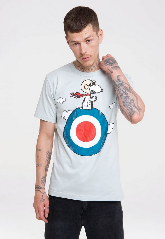 LOGOSHIRT T-Shirt Peanuts - Snoopy Pilot mit lizenziertem Print, Behält  dank der Einlaufvorbehandlung stets seine Form