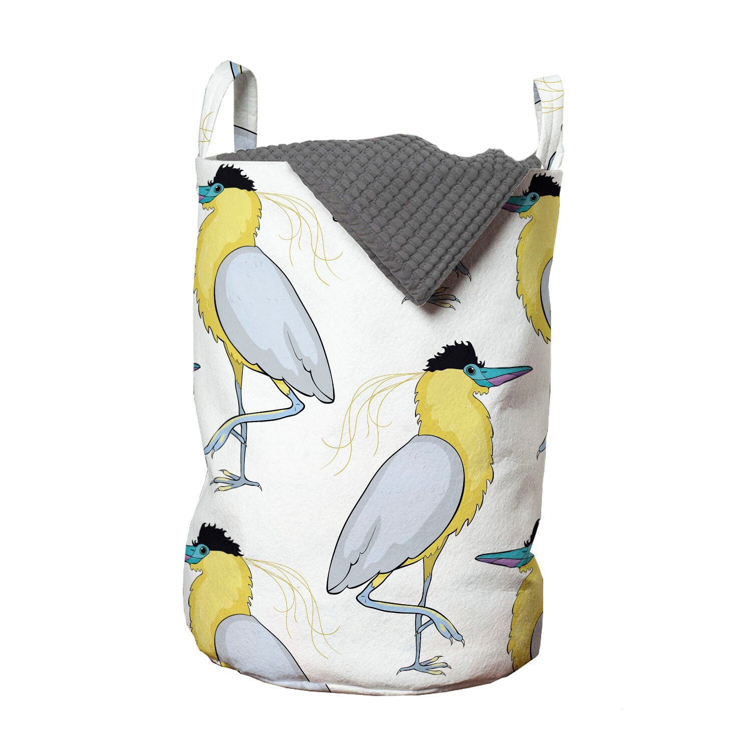 Abakuhaus Wäschesäckchen Wäschekorb mit Griffen Kordelzugverschluss für Waschsalons, Tierdruck exotischer Vogel