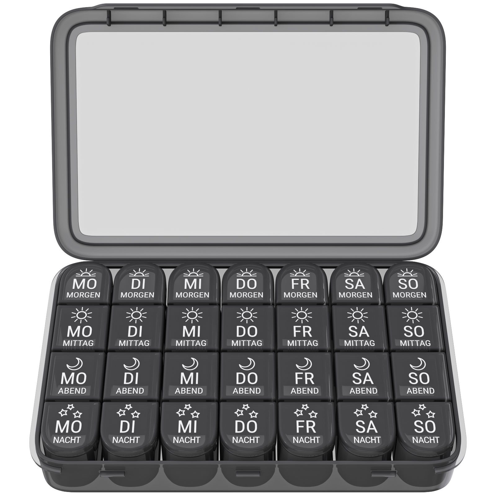Wellgro Pillendose Große Tablettenbox für 7 Tage