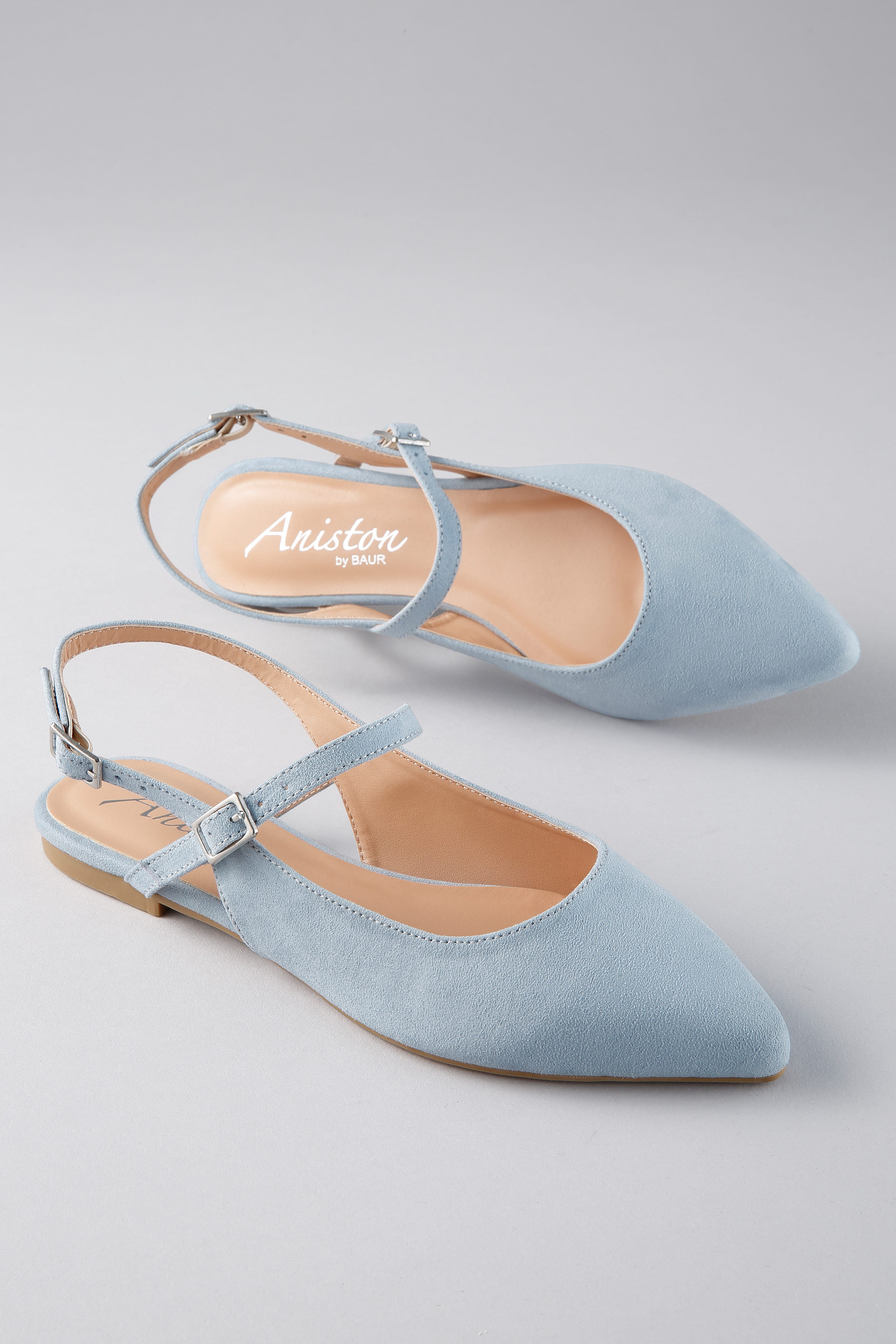 Aniston SHOES Slingpumps Flat, Sommerschuh, Riemchensandale - schmale Form