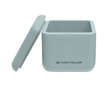 TOM TAILOR HOME Badaccessoire-Set Badezimmer Aufbewahrung Mintgrün, 2x Universaldose, Polyresin, Trendfarbe Sage, Glatte Oberfläche