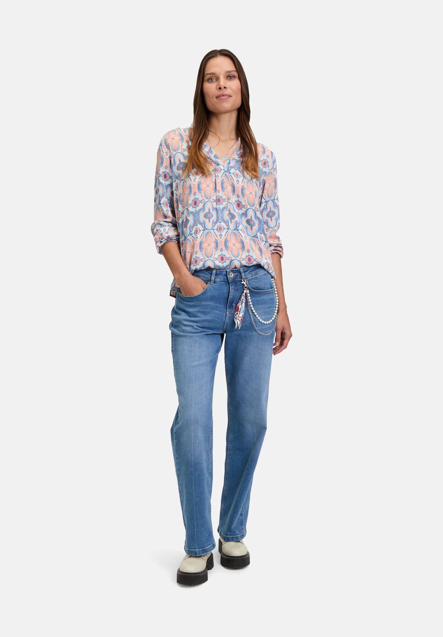 Cartoon Slim-fit-Jeans Damen mit Waschung