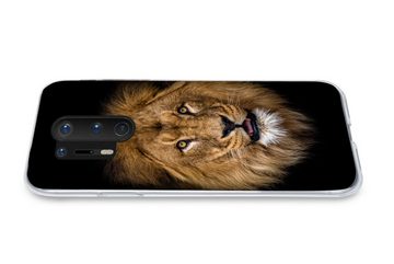 MuchoWow Handyhülle Löwe - Porträt - Schwarz - Tiere, Phone Case, Handyhülle OnePlus 8 Pro, Silikon, Schutzhülle