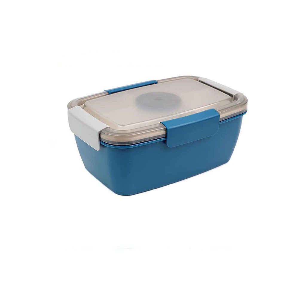 Candyse Besteckkoffer Blaue 2-Liter-Bento-Lunchbox, mikrowellen- und spülmaschinenfest, Pendler-Lunchbox tragbares Geschirr Salat-Lunchbox mikrowellengeeignet