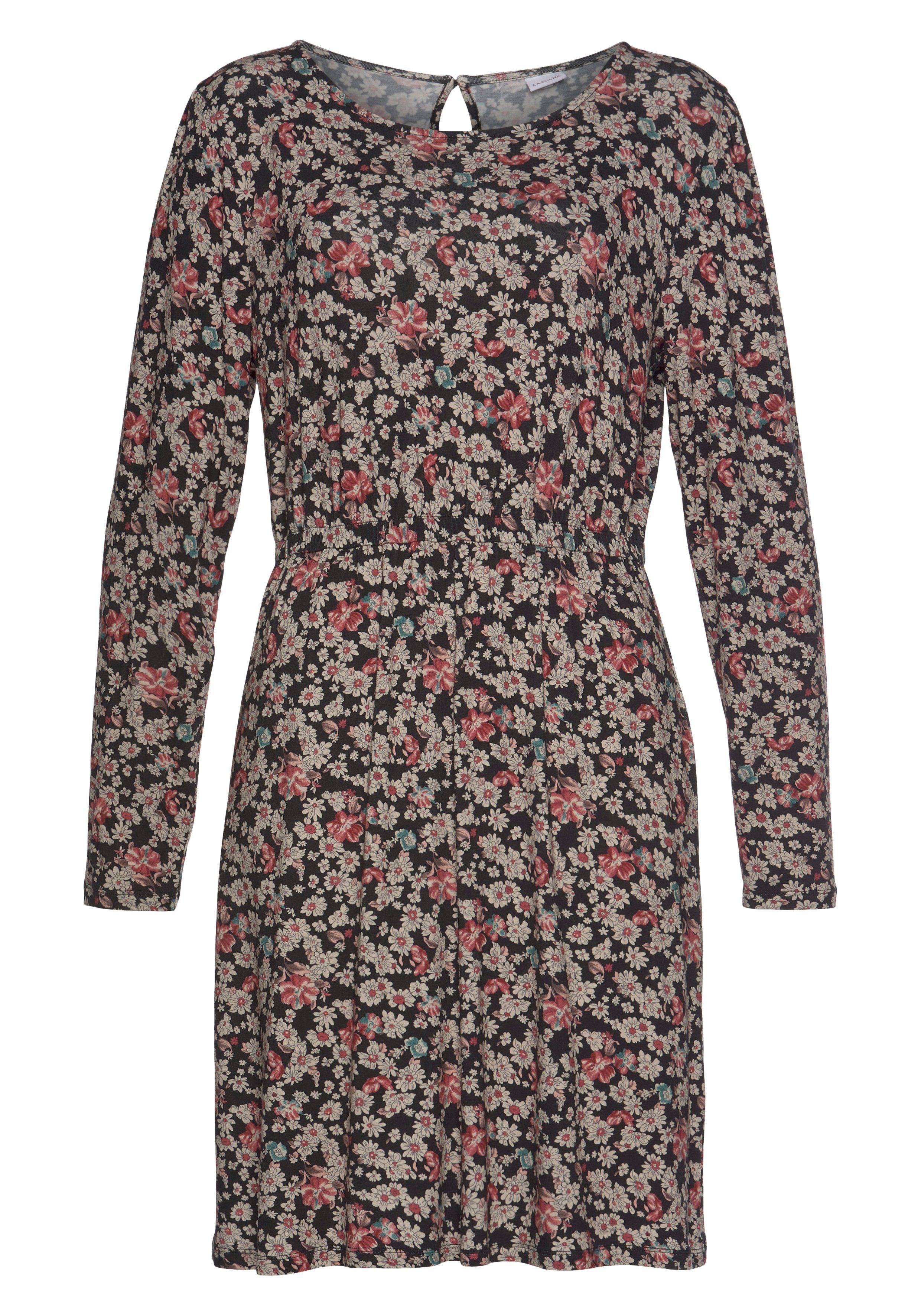 LASCANA Jerseykleid mit Blümchendruck und langen günstig online kaufen