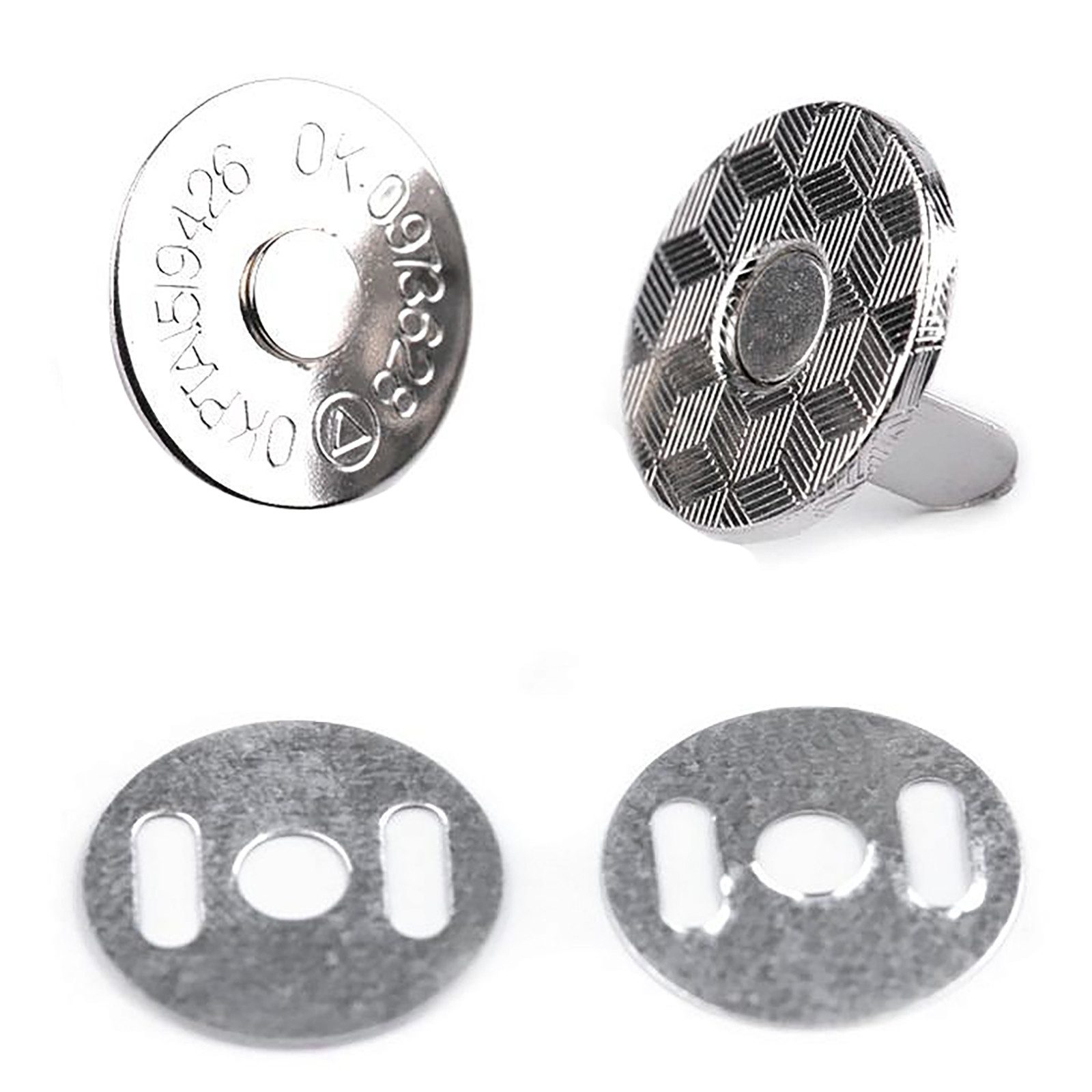 maDDma 10 Magnet-Verschlüsse rund, Taschen Schloss Verschluss Gurtstecker, 18-18mm