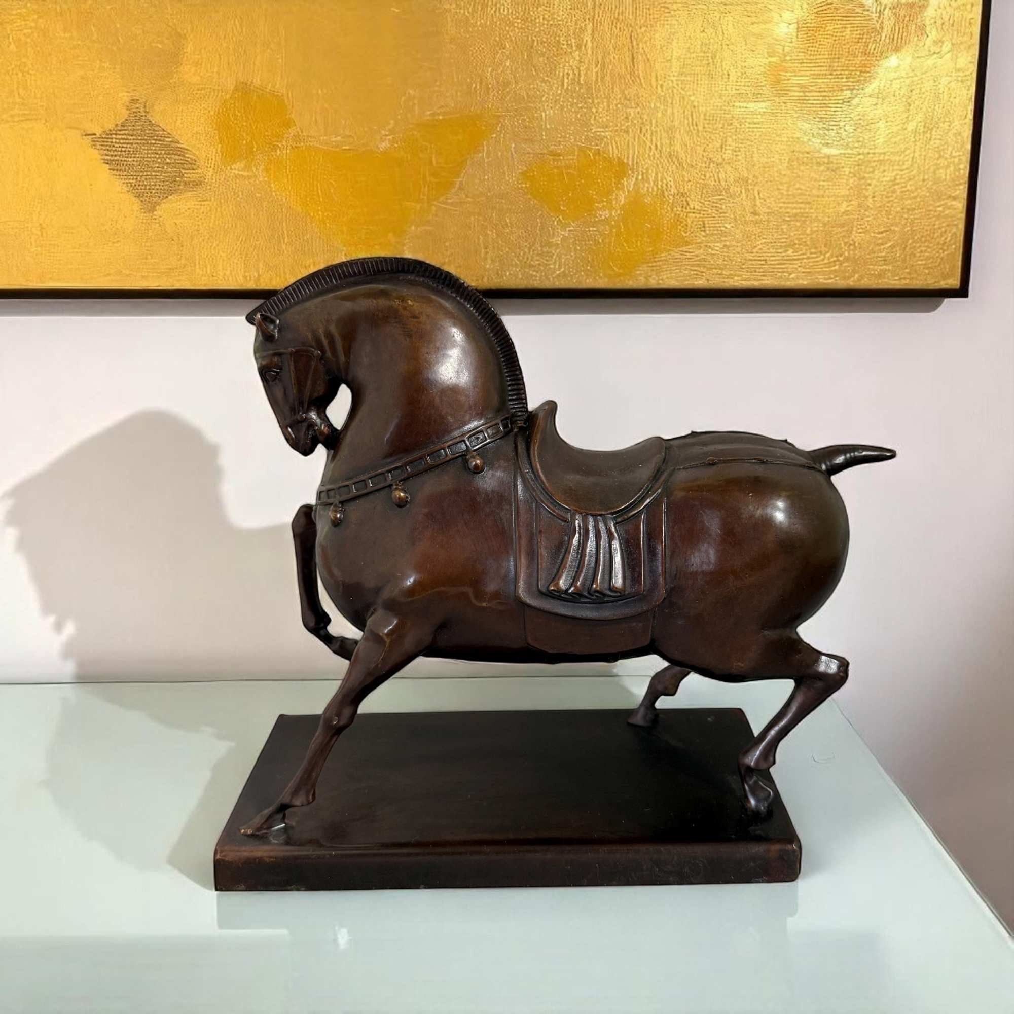 Dekoobjekt Pferde Skulptur Bronze Figur chines. Tierkreiszeichen